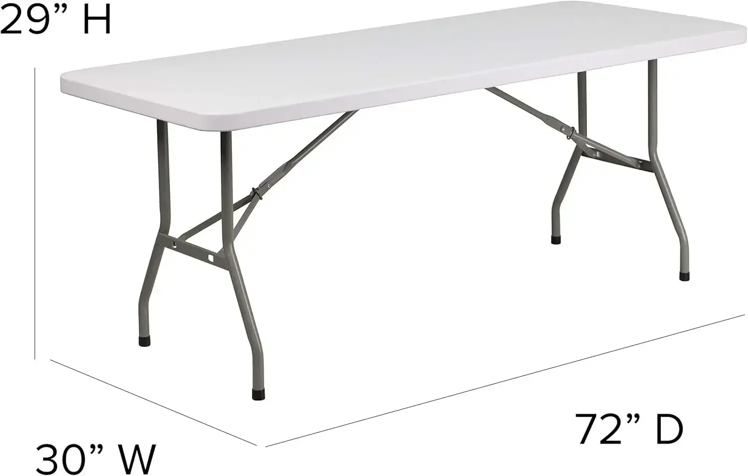 Elon 6' Rectangular All-Occasion Plastic Folding Event Table, Foldable Portable Banquet Table for Indoor/Outdoor Events, White