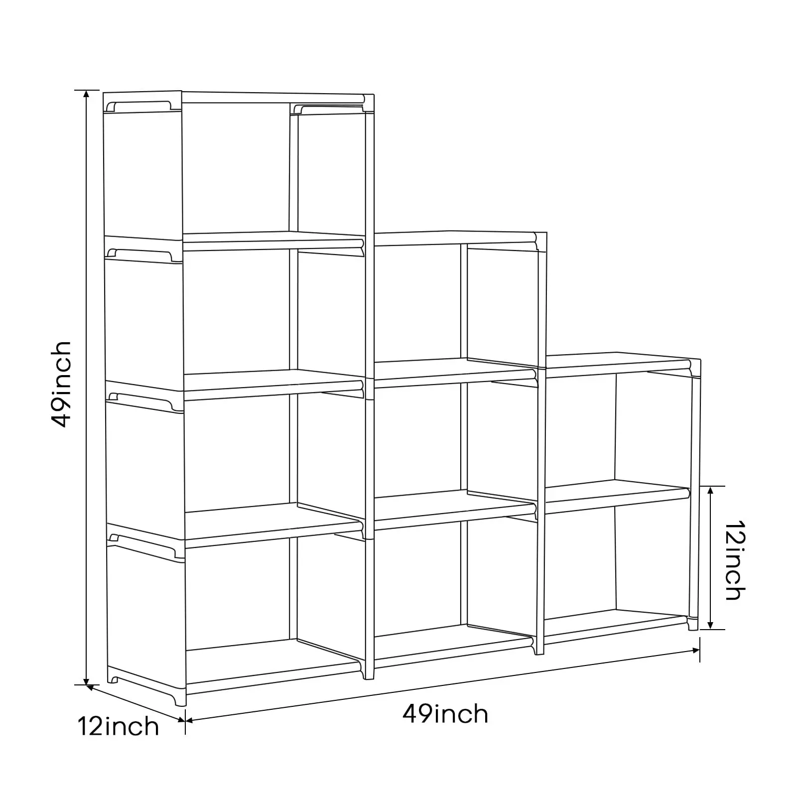 9 Cube Storage Shelf Organizer DIY Bookcase Closet Cabinet for Office Home Bedroom, Gray