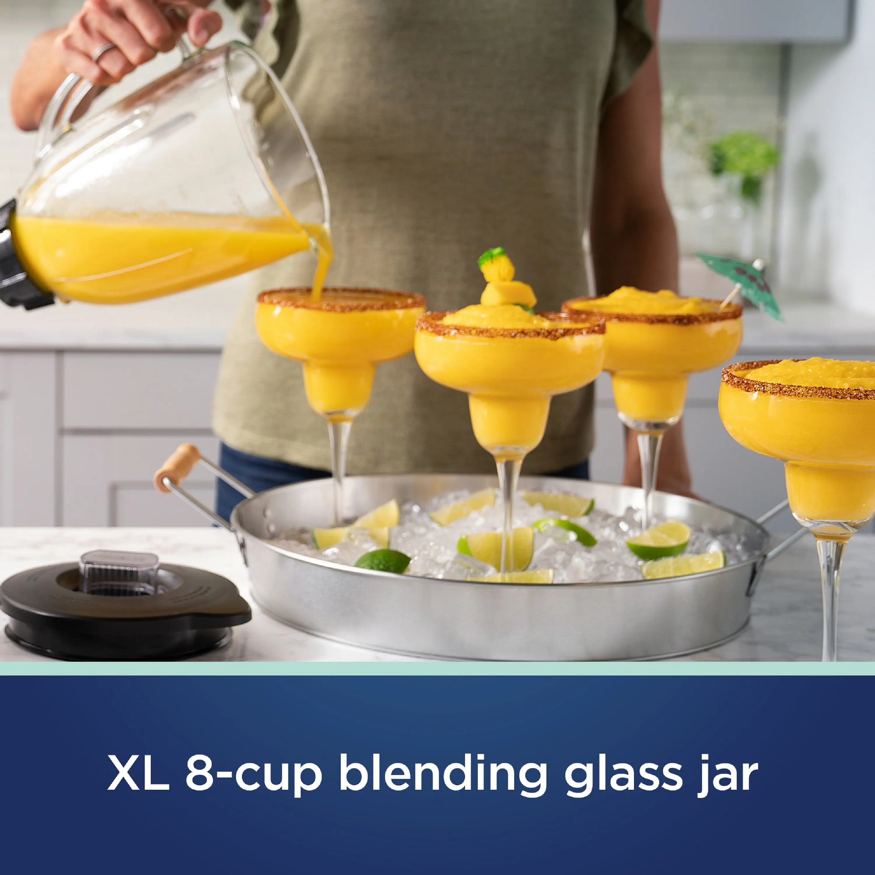 Party Blender XL 8-Cup Capacity Jar with  20oz Blend-N-Go Cup, 8 Speeds