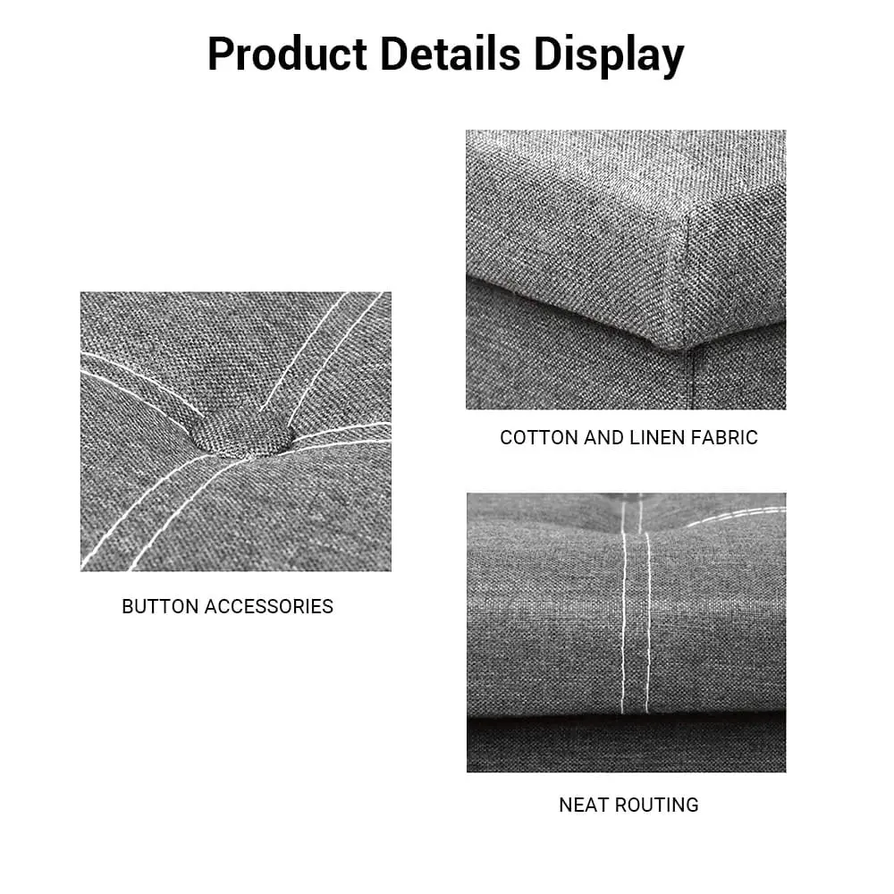 30" Storage Bench Folding Storage Ottoman Bench, Linen Coffee Table Folding Long Shoes Footstool Dressing Stool