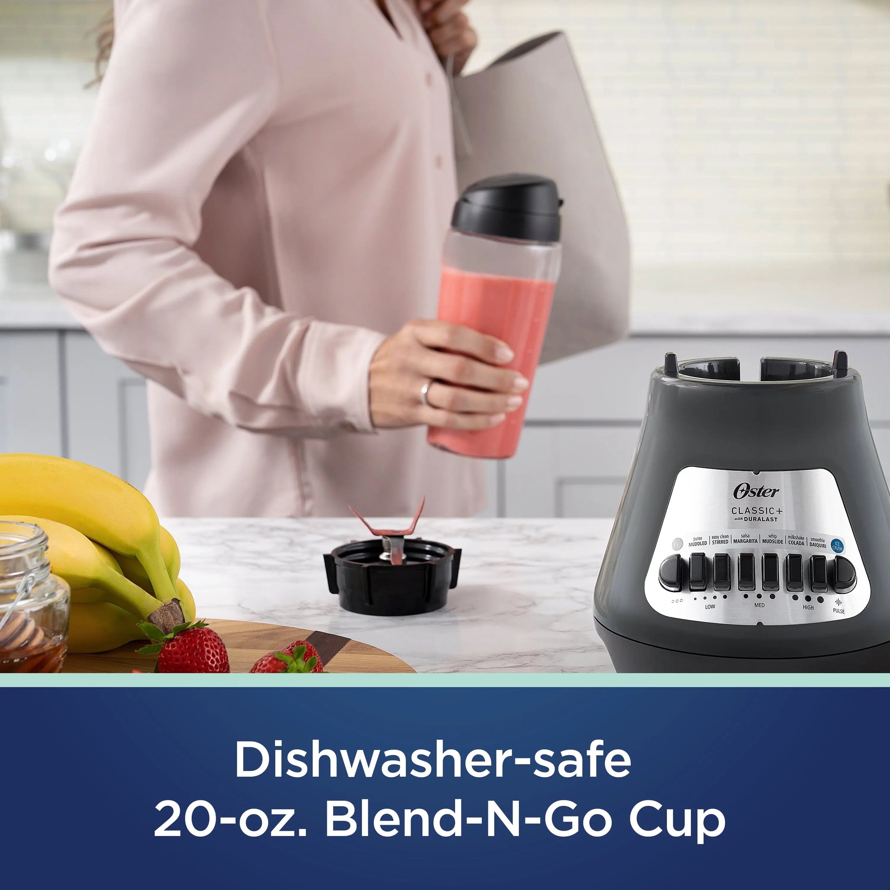 Party Blender XL 8-Cup Capacity Jar with  20oz Blend-N-Go Cup, 8 Speeds