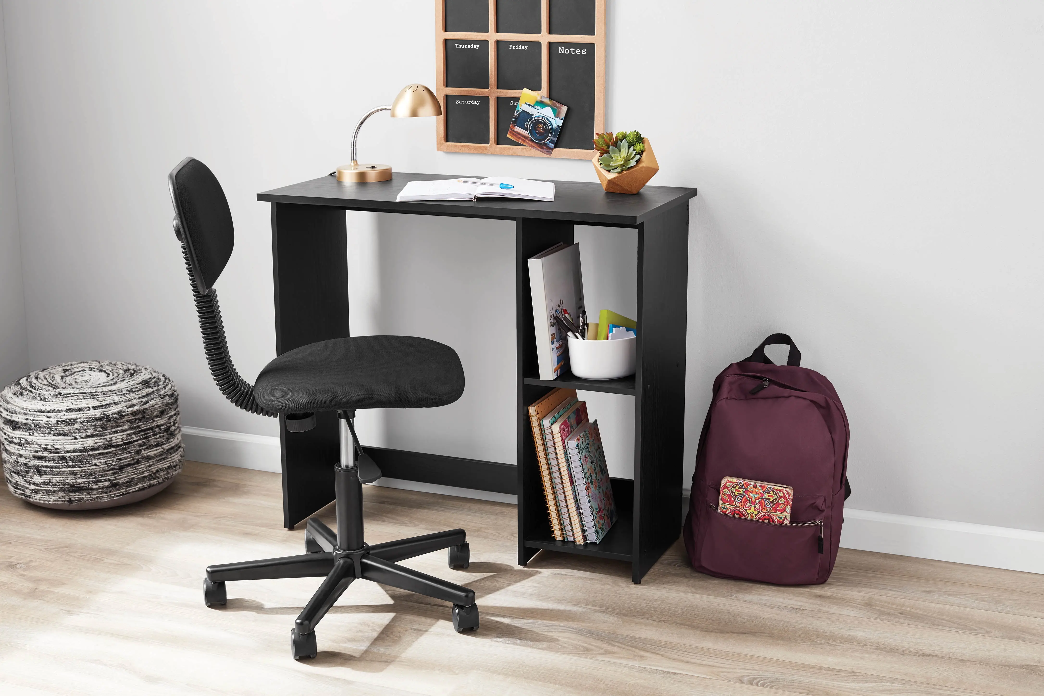 Writing Desk, True Black Oak Finish