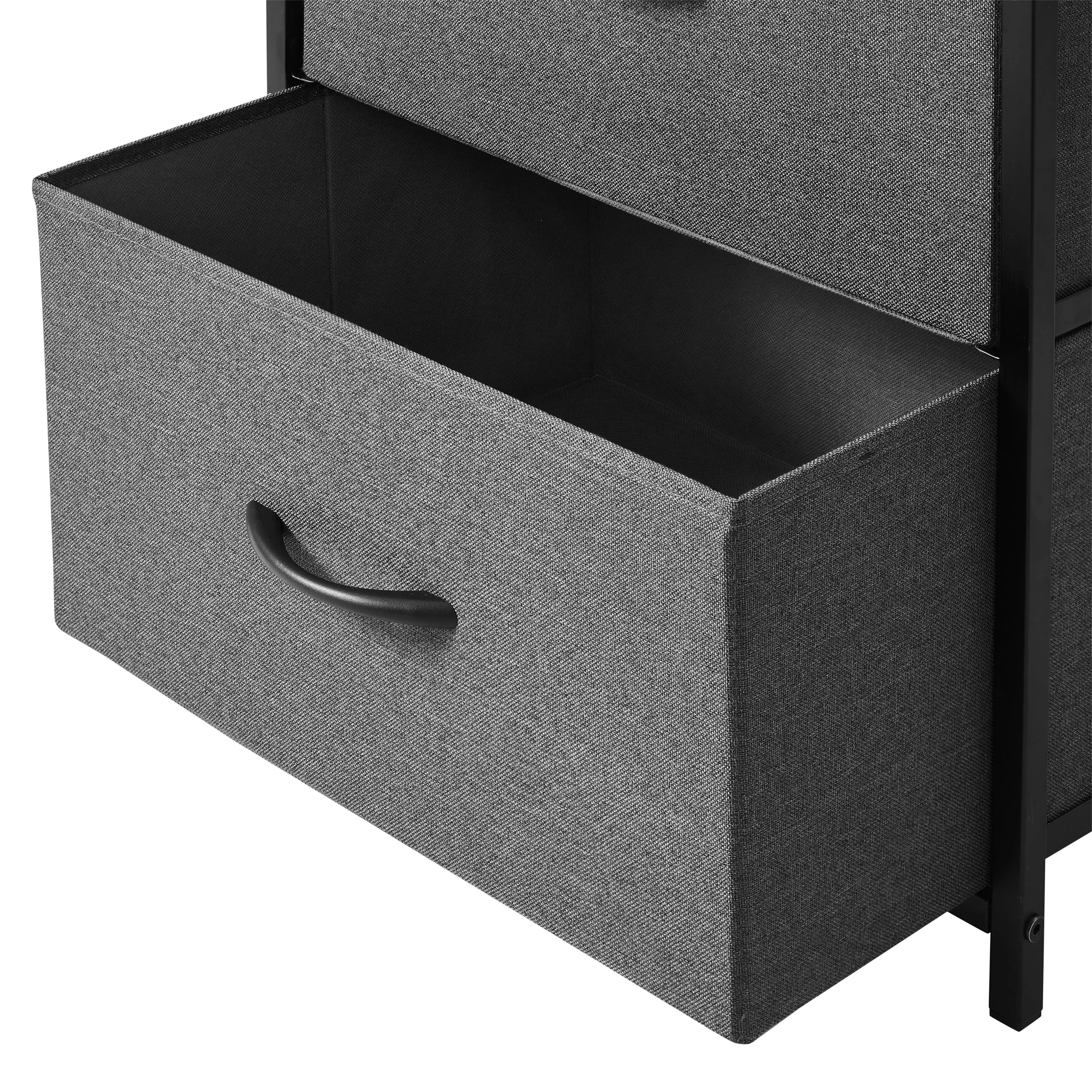 2 Drawer Fabric Storage Nightstand, Grey