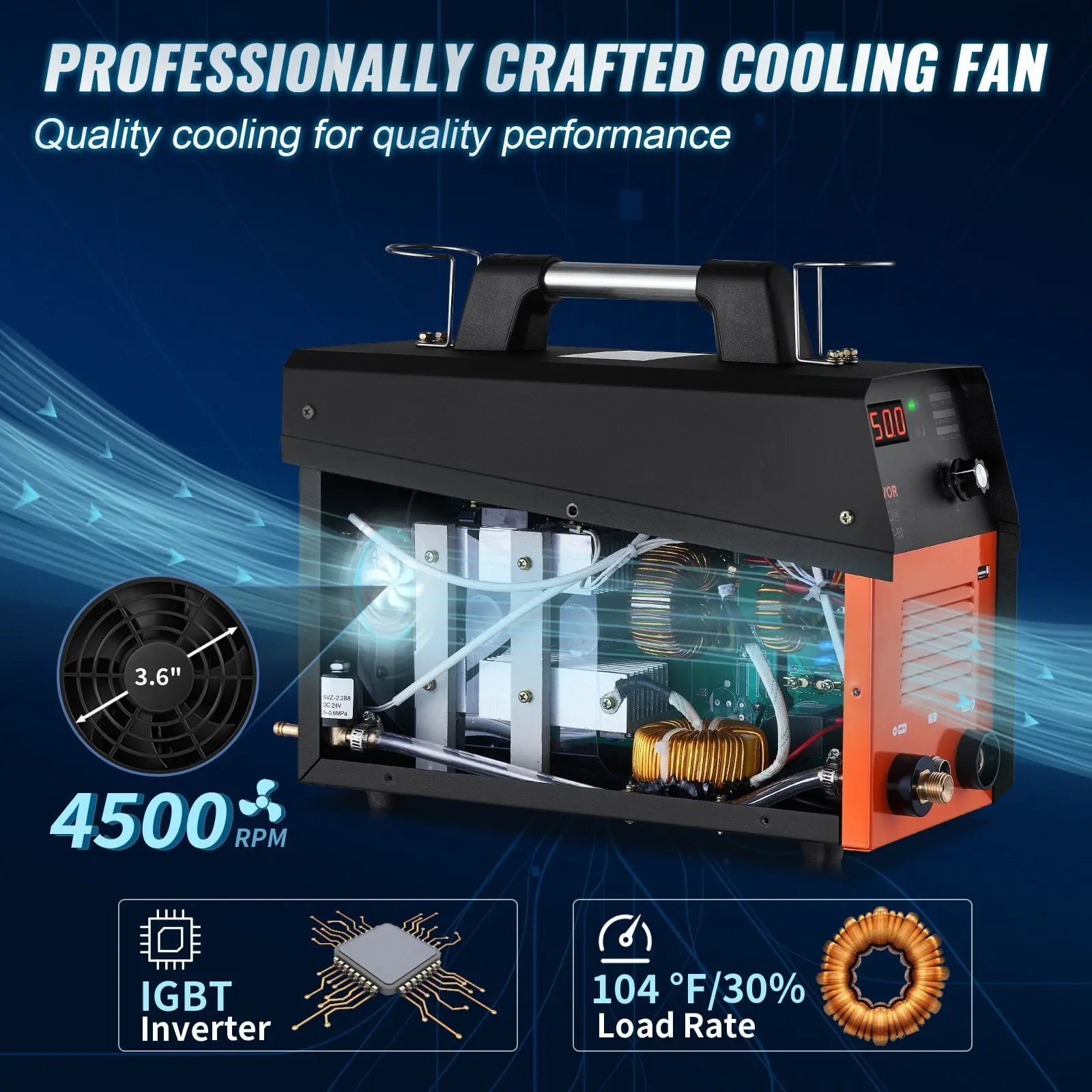 Plasma Cutter, 50Amp, Air Cutting Machine with Plasma Torch, 110V/220V Dual Voltage AC IGBT Inverter Metal Cutting Equipment