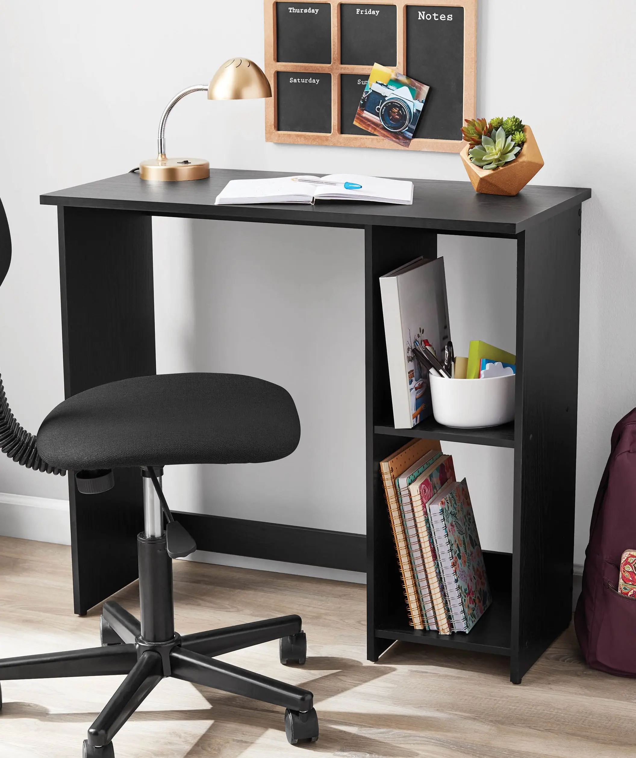 Writing Desk, True Black Oak Finish