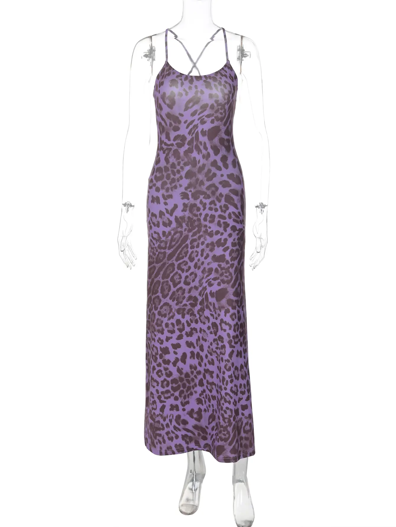 Hugcitar 2024 Print Slips Backless Lace Up Sexy Bodycon Maxi Dress Summer Women Fashion Y2K Outfit Rave Party Festival Sundress