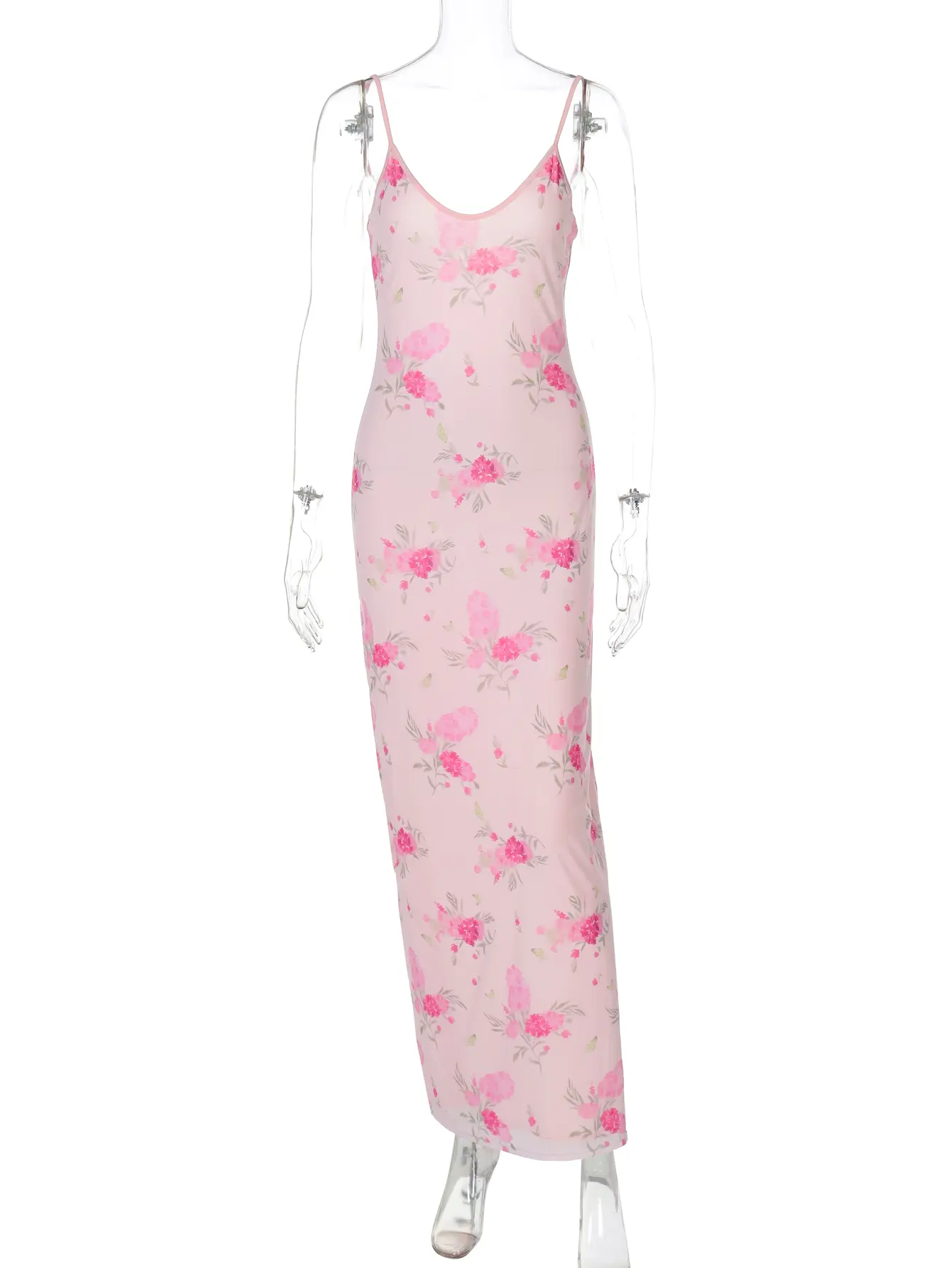 Hugcitar Women'S Fashion Floral Print Slips Lace Up Patchwork Sexy Bodycon Maxi Dress Y2K Summer Clothes Birthday Party Vacation