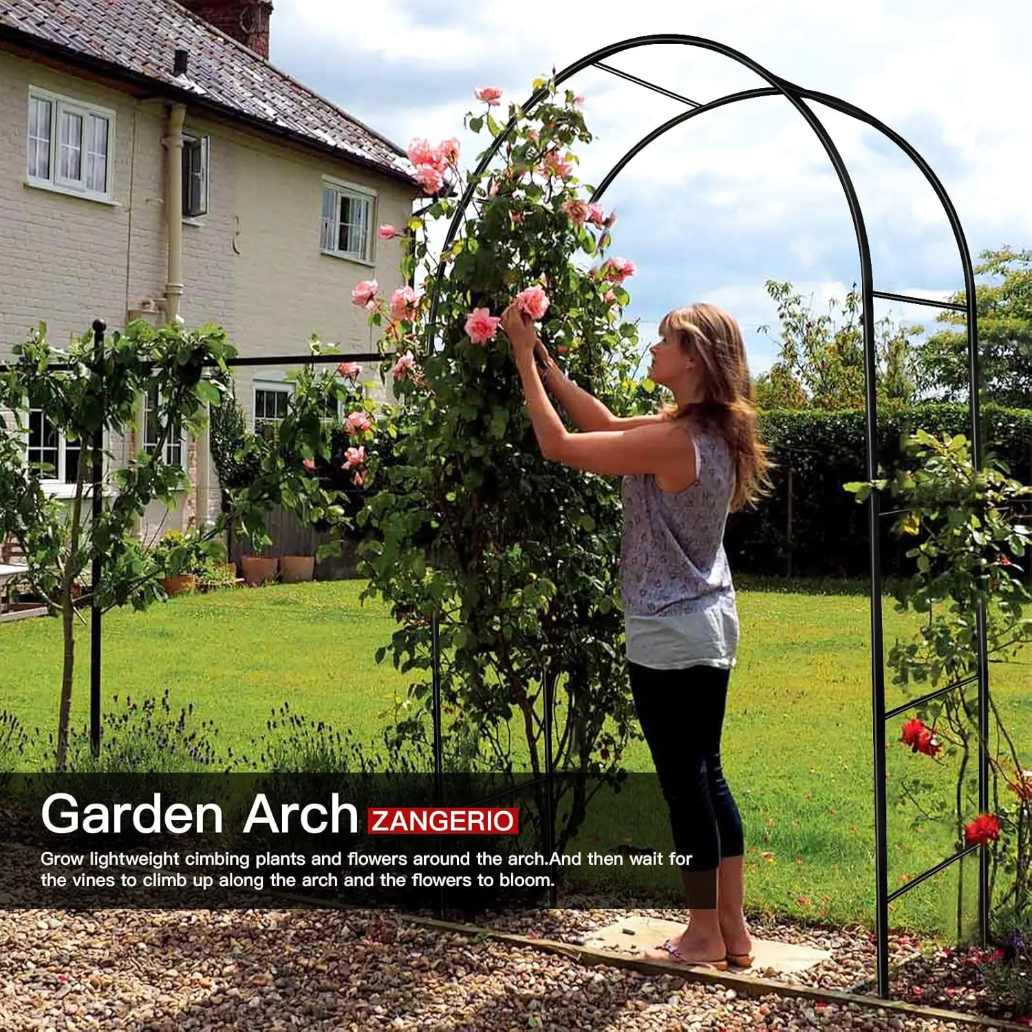 Garden Arch Trellis for Climbing Plants Outdoor Wedding Arches for Ceremony Black Metal Garden Arbor Indoor Garden Arches