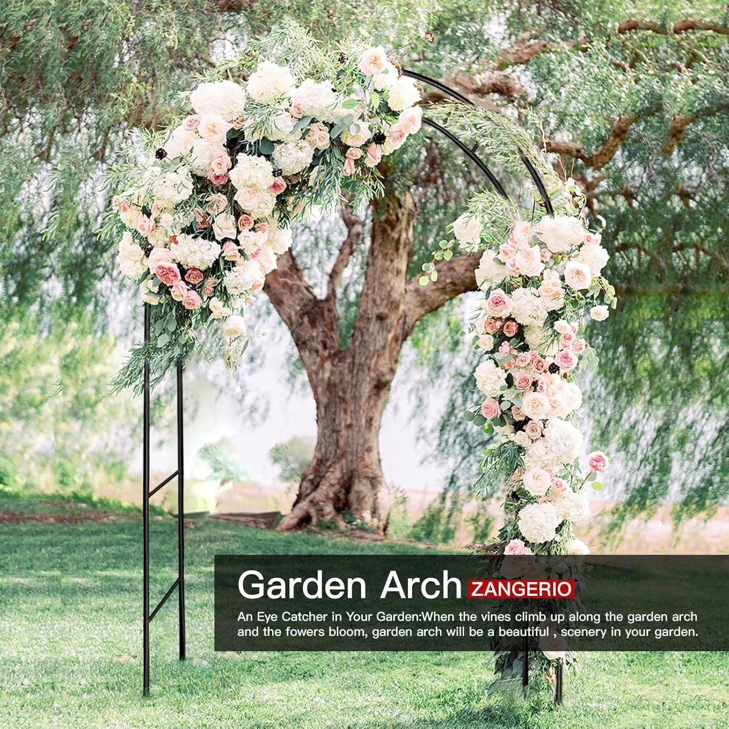 Garden Arch Trellis for Climbing Plants Outdoor Wedding Arches for Ceremony Black Metal Garden Arbor Indoor Garden Arches