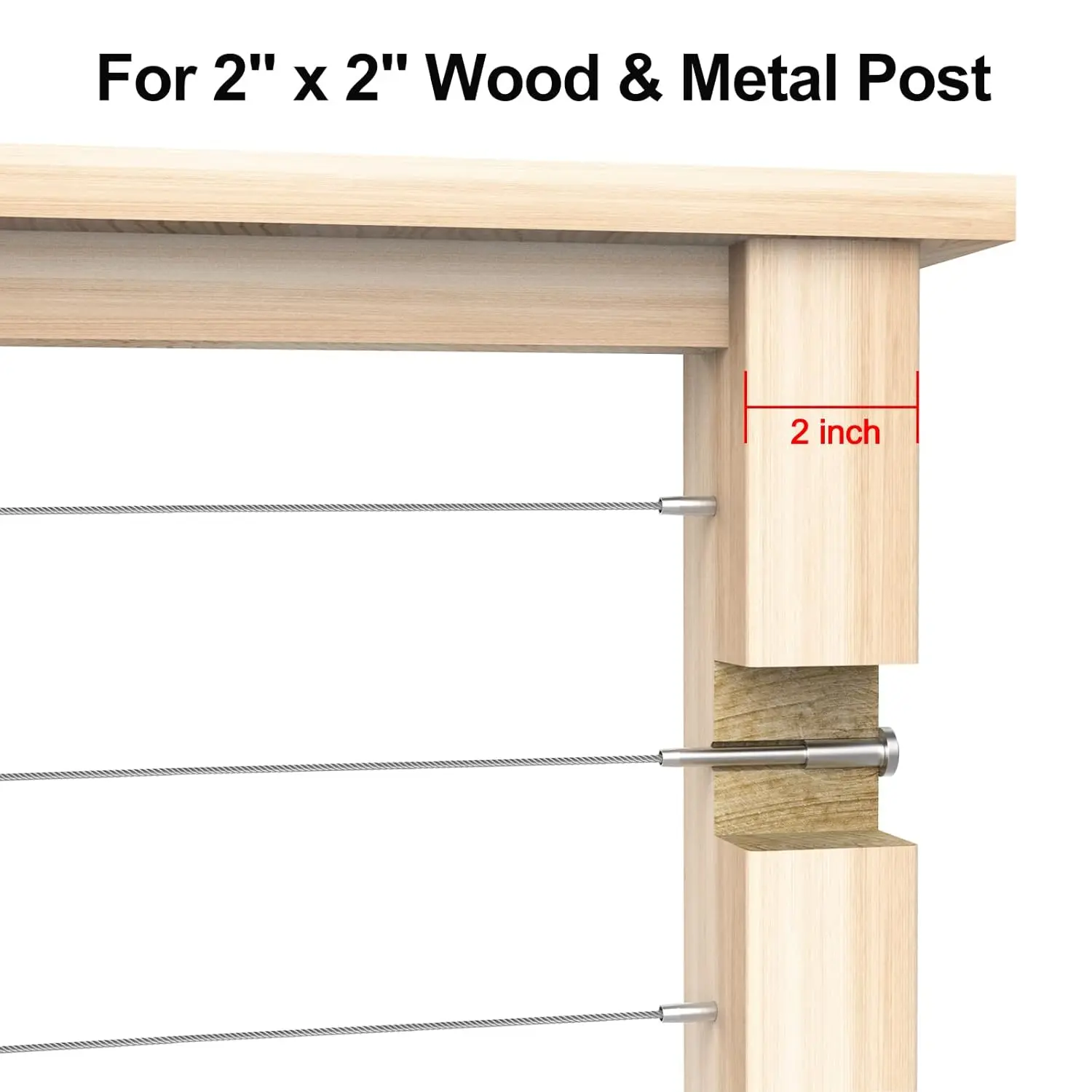 50 Pack Invisible Cable Railing kit, T316 Stainless Steel 1/8" Invisible Receiver and Swage Stud End for Cable Railing