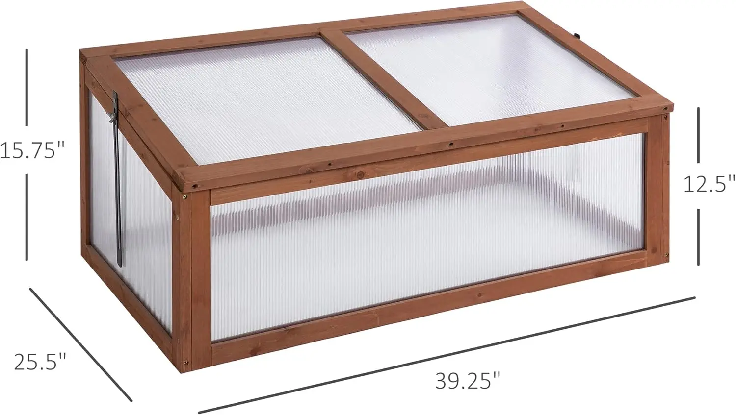 Wooden Cold Frame Greenhouse, Mini Greenhouse with Polycarbonate Board and Solid Wood Frame, Green House Cold Frame