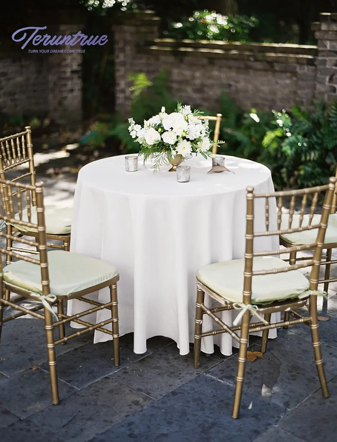 10 Packs Premium Round Tablecloth 90 Inch White Polyester Table Cloth Bulk Washable Polyester Fabric Tablecloths Table Cover