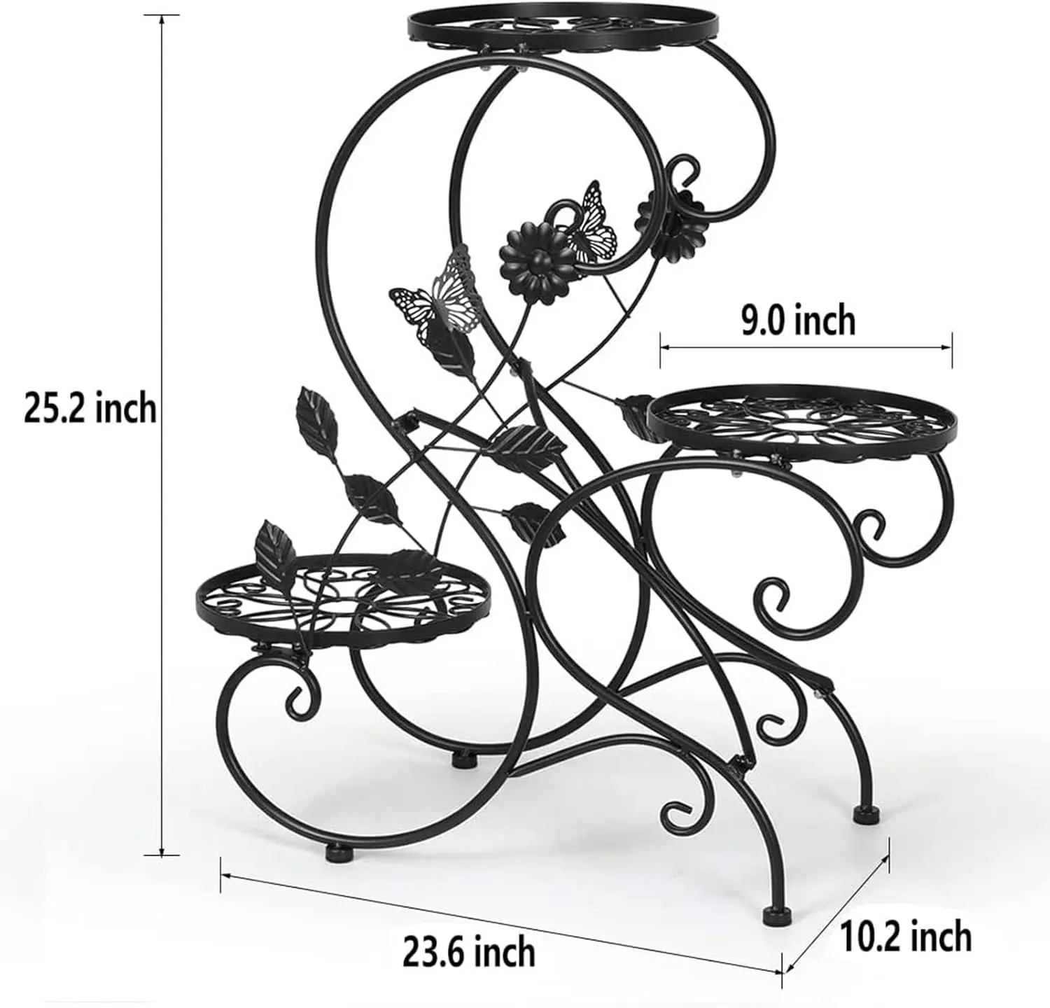 3 Tier Tall Plant Stand Outdoor Flower Stand Flower Pot Holder Display for Patio Garden Corner Balcony Living Room