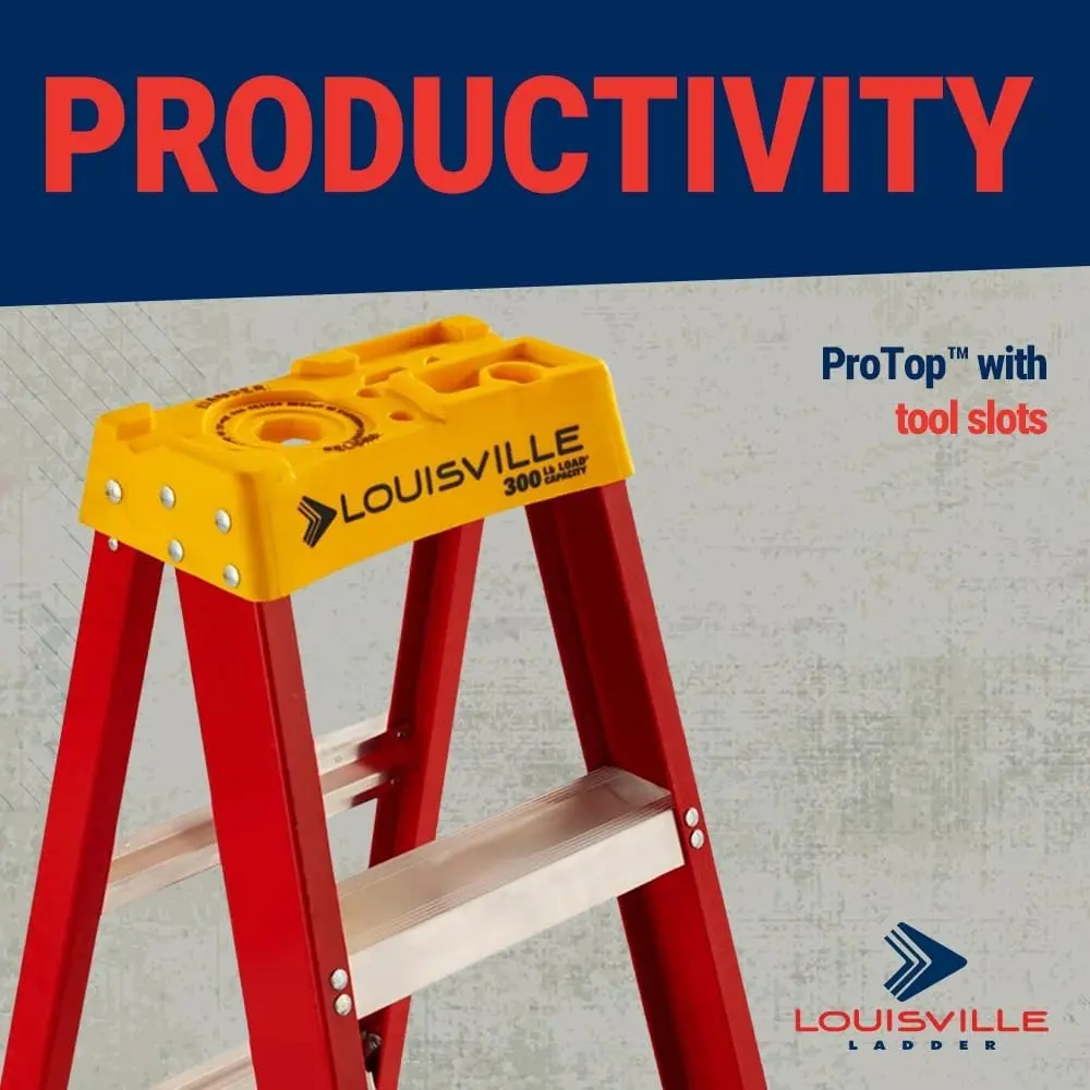 4-Foot Fiberglass Step Ladder, 300-Pound Load Capacity, Type IA, L-3016-04