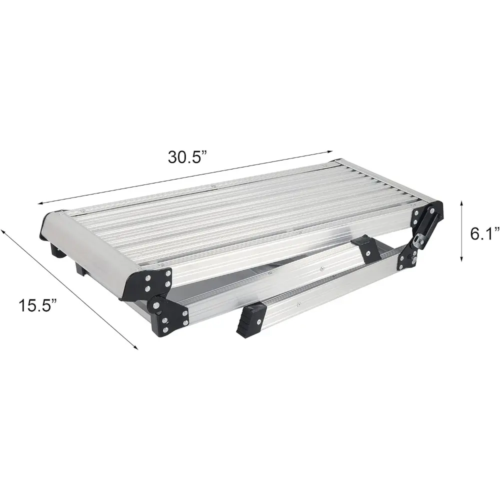Work Platform Aluminum 30"x12"x20" Step Ladder Heavy Duty Foldable Aluminum Platform 330 Lbs Capacity