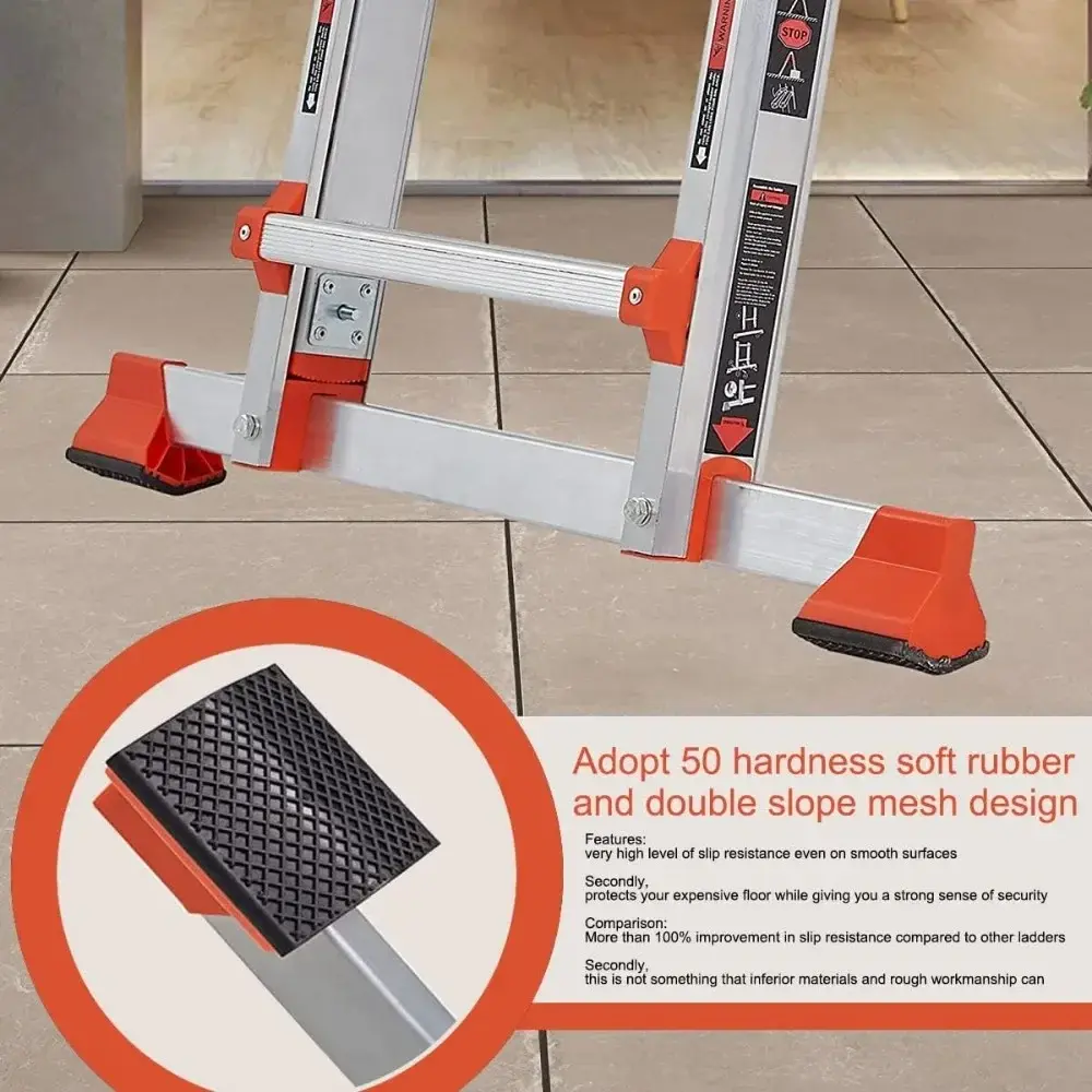 Ladder, A Frame 5 Step Ladder Extension, 17 Ft Anti-Slip Multi Position Ladder, Storage Folding Ladder, 330 lbs Security Load Te