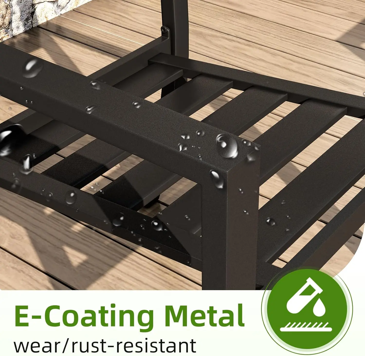 Outdoor Metal Dining Chairs, 2 Pieces Outdoor Patio Dining Chair with Armrest, Stackable Arm Chairs with Heavy-Duty E-Coating