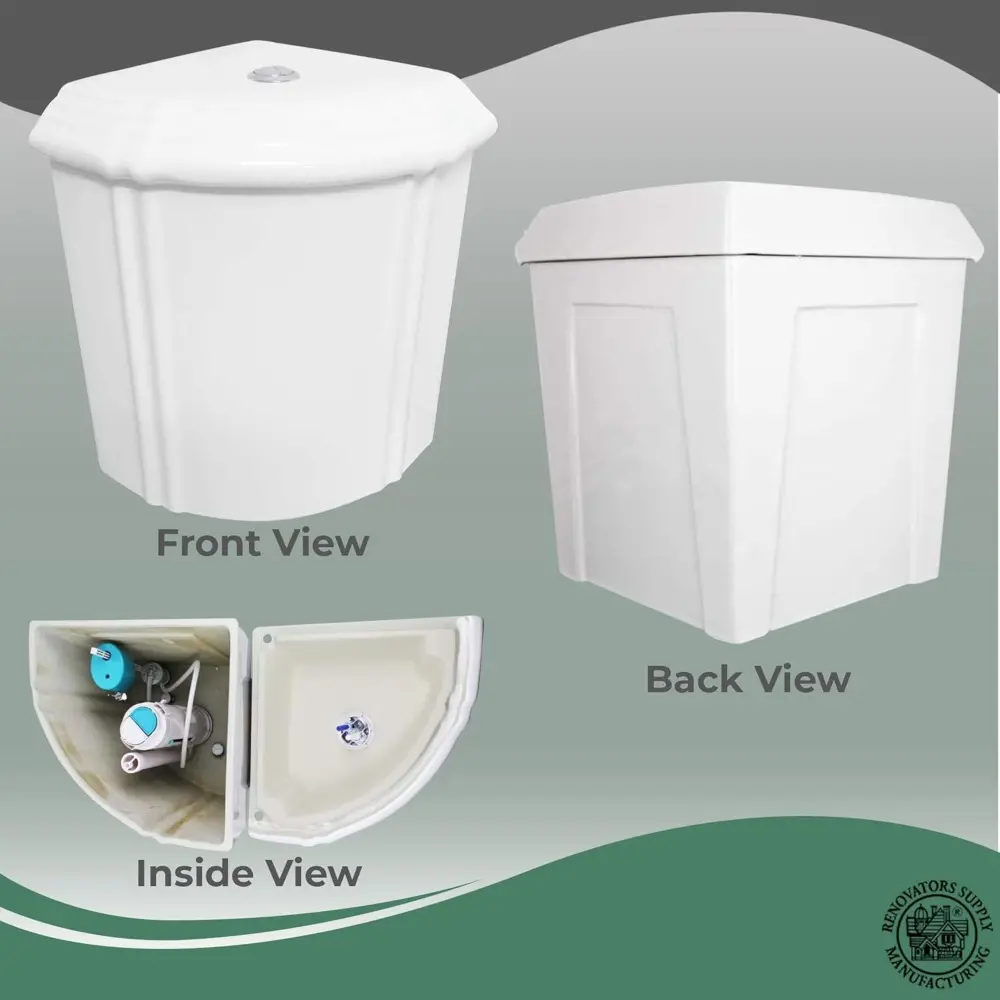 Renovators Supply Sheffield Corner 2-Piece Round Toilet 12", WaterSense Dual Flush, White Toilet With Slow Close Seat