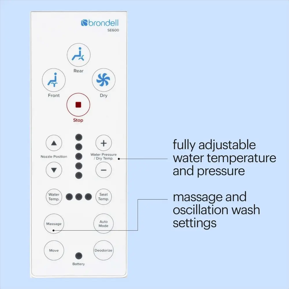 Swash SE600 Bidet Toilet Seat, Fits Elongated Toilets, White - Oscillating Stainless-Steel Nozzle, Warm Air Dryer, Ambient Nigh