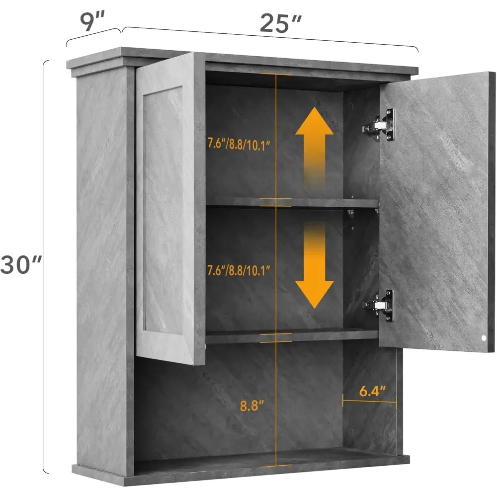 Bathroom Wall Cabinet Over Toilet Storage Cabinets 25x30 in Above Toilet Wood Medicine Cabinets for Bathroom Wall Mounted Cabine