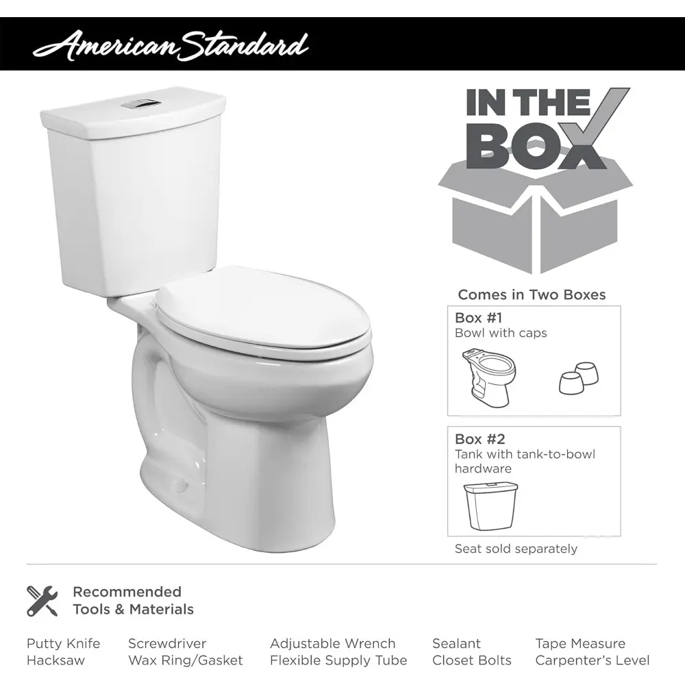 2886218.020 H2Option Two-Piece Toilet, Elongated Front, Chair Height, Dual Flush, White, 0.92 - 1.28 gpf