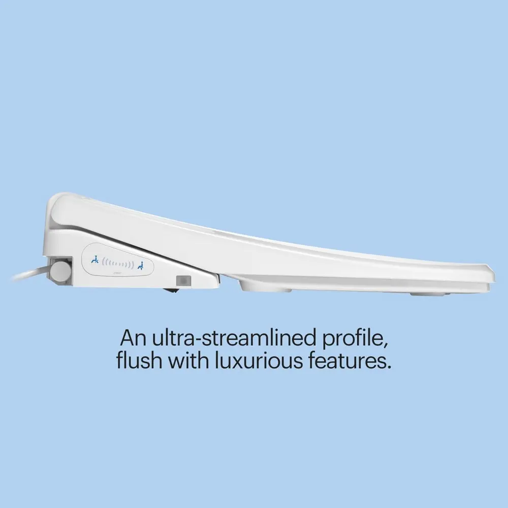 LS1800-RW Swash Electric Bidet Toilet Seat with Oscillating Stainless Steel Nozzle, Warm Air Dryer, Heated, Night Light, Gentle