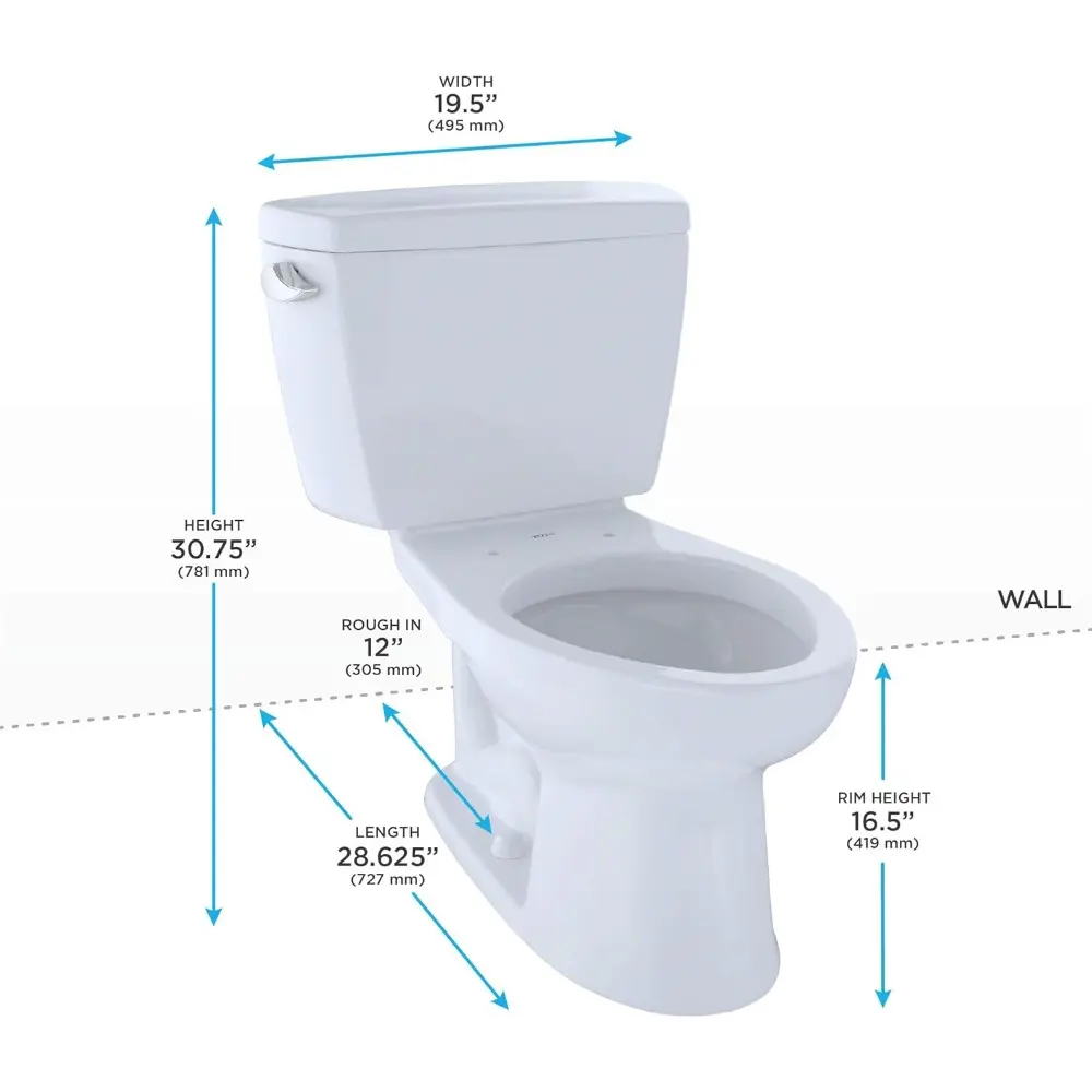 CST744SL#01 Drake 2-Piece Ada Toilet with Elongated Bowl, Cotton White