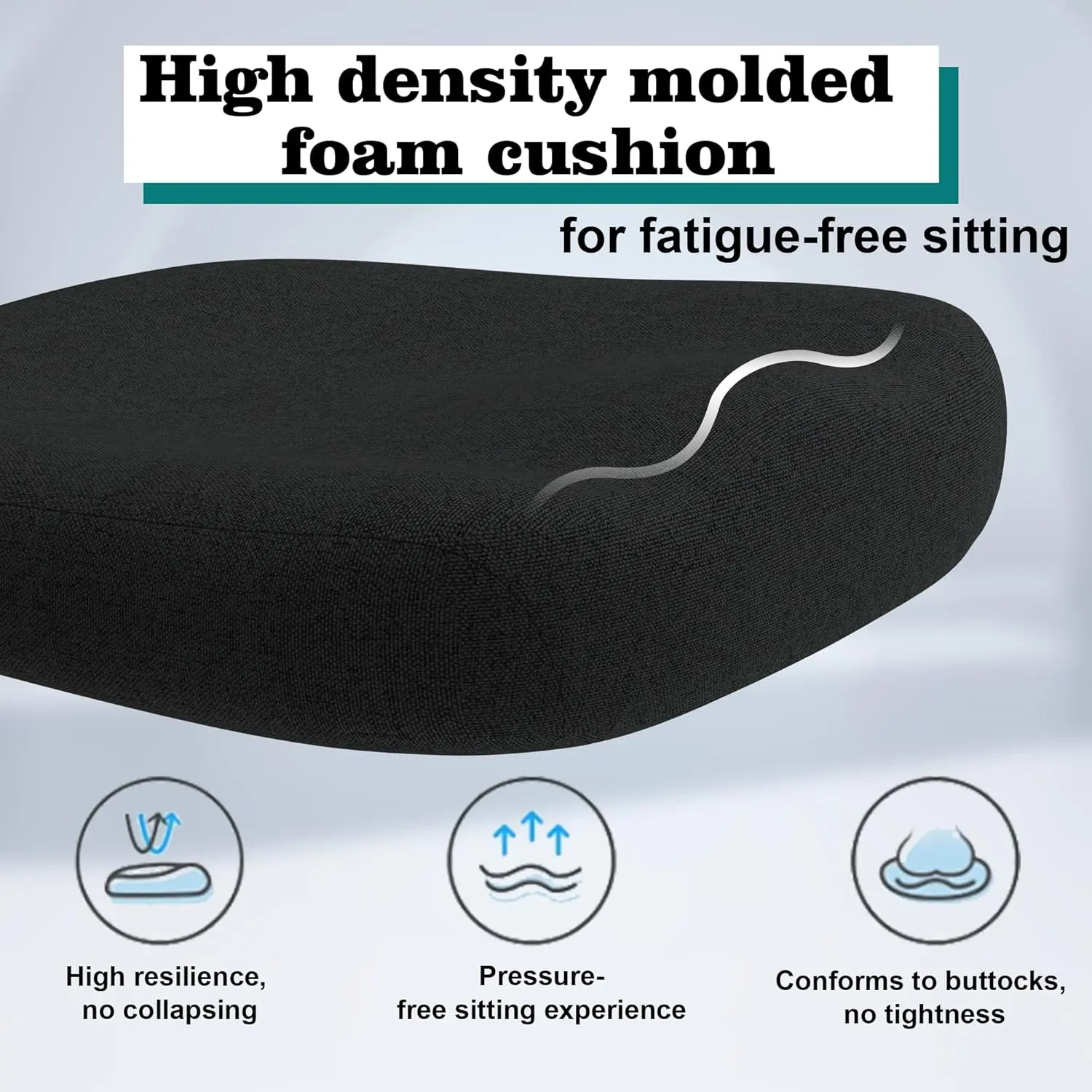 Ergonomic Office Chair, High Back Mesh Desk Chair with Molded Foam Cushion, Adjustable Headrest, Lumbar Support,