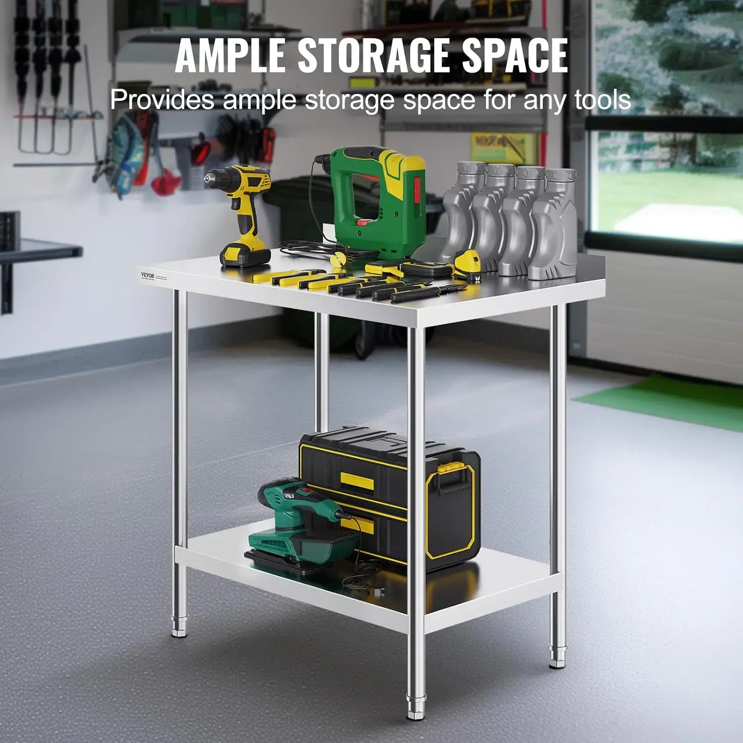24 x 36 x 36 Inch Stainless Steel Work Table, Commercial Food Prep Worktable Heavy Duty Prep Worktable