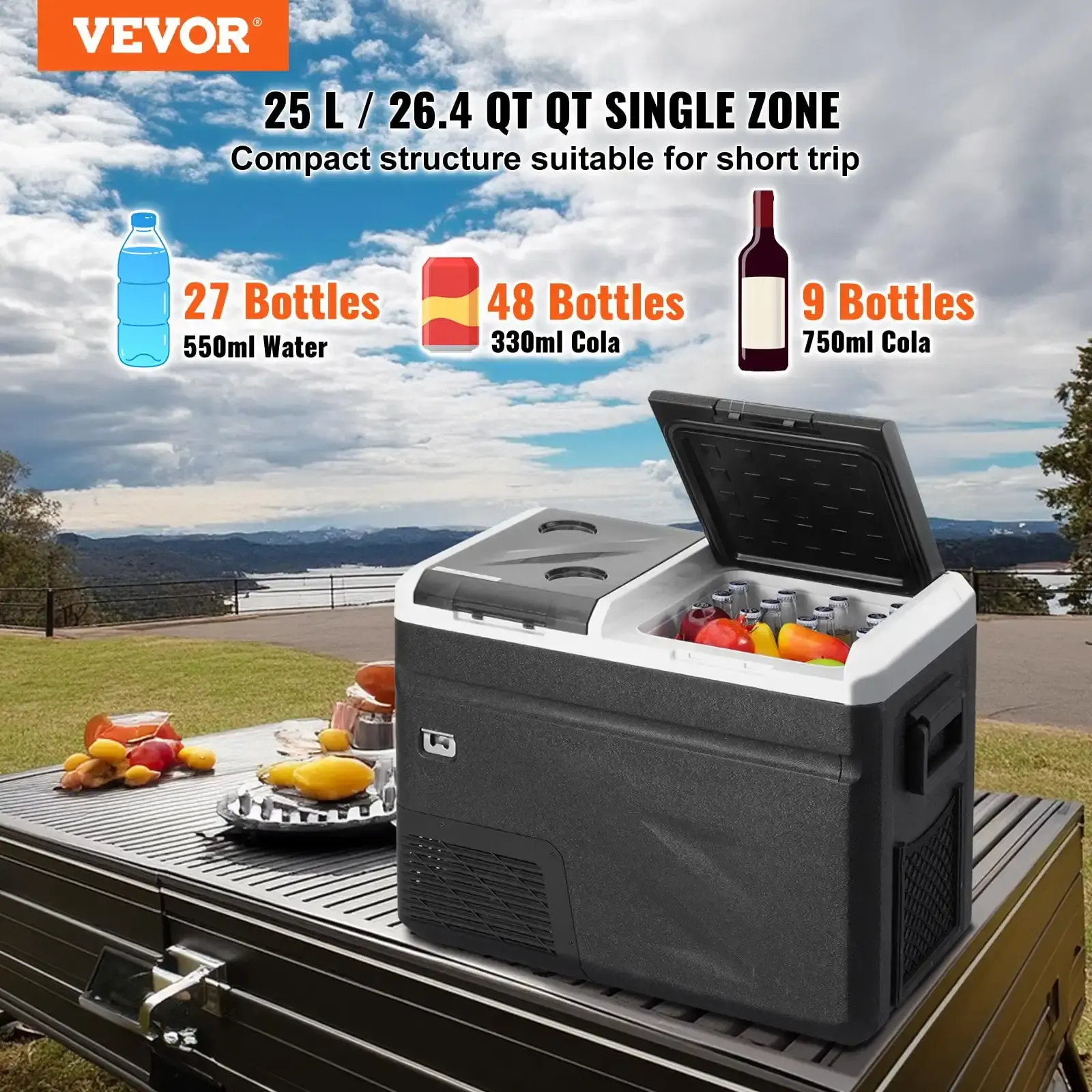 Portable Car Refrigerator Freezer with Ice Making Function - 38QT Dual Zone