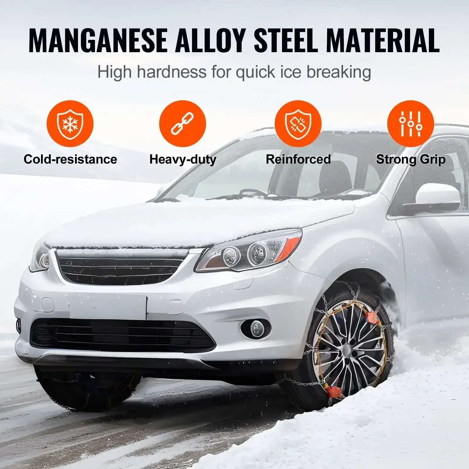 Auto Tightening Snow Chains Diamond Mesh Anti-slip Traction Wheel Chains