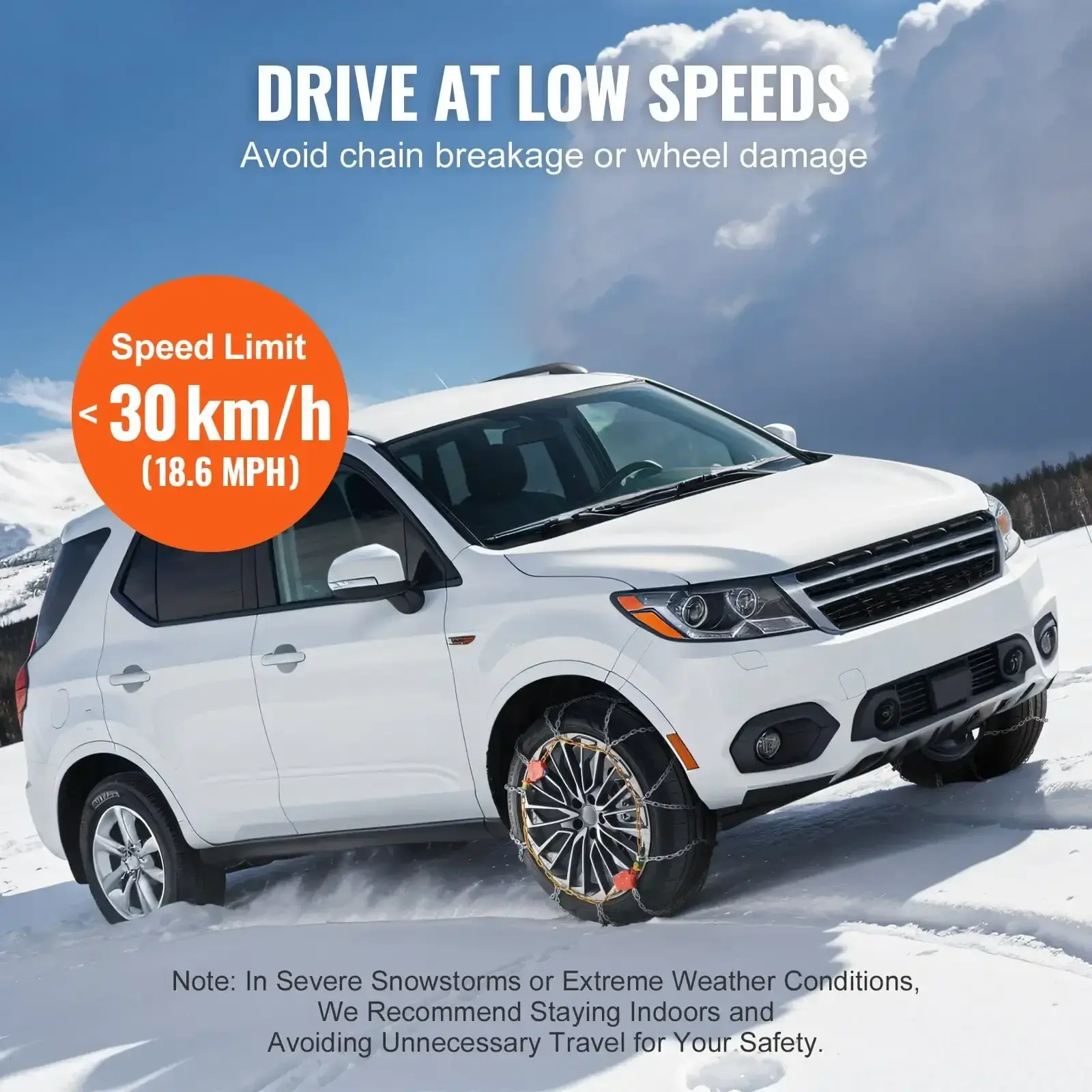 Auto Tightening Snow Chains Diamond Mesh Anti-slip Traction Wheel Chains