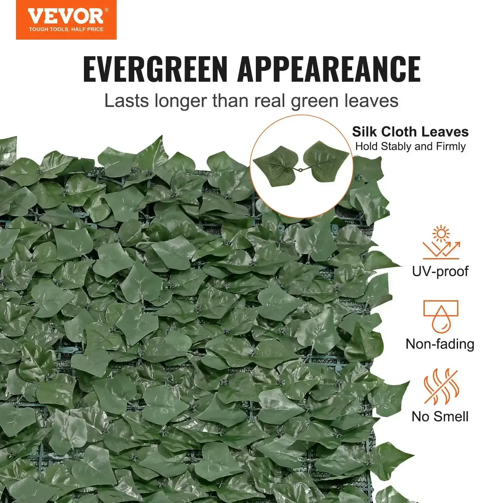 Ivy Privacy Fence, 59 x 98 in Artificial Green Wall Screen, Greenery Ivy Fence with Mesh Cloth Backing and Strengthened Joint