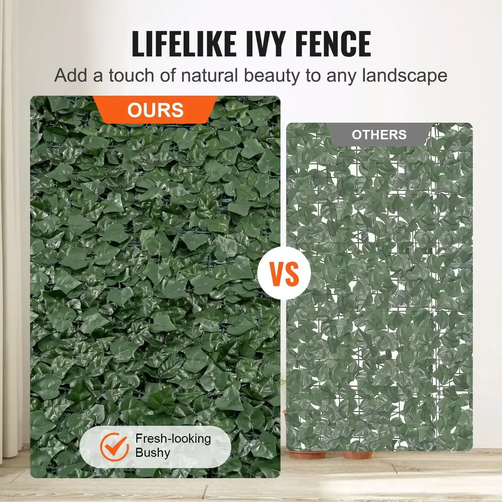 Ivy Privacy Fence, 59 x 98 in Artificial Green Wall Screen, Greenery Ivy Fence with Mesh Cloth Backing and Strengthened Joint
