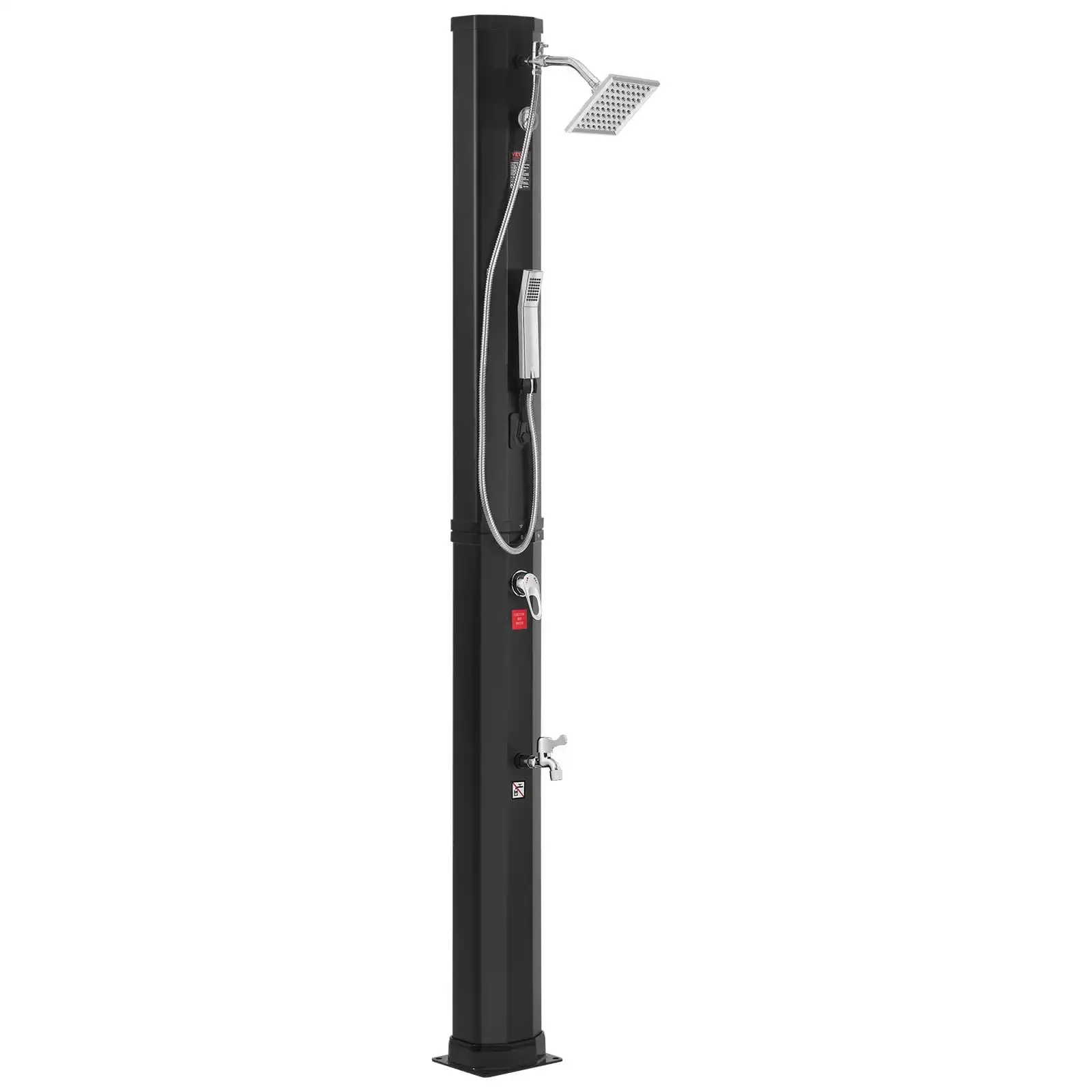 10.57 Gallon Outdoor Solar Heated Shower Kit with Dual Shower Heads and Foot Tap