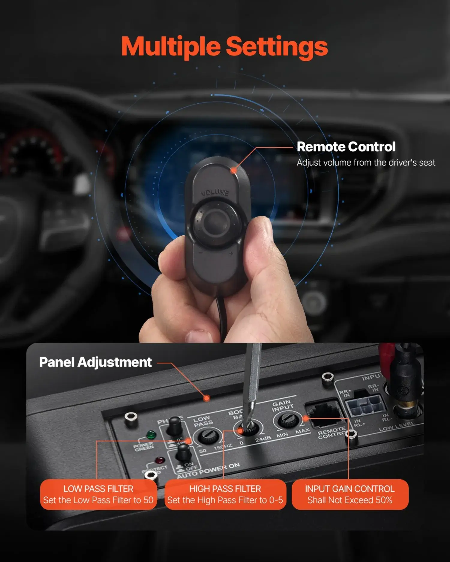 8" 300W Under Seat Car Subwoofer Slim Powered Car/Truck Subwoofer System