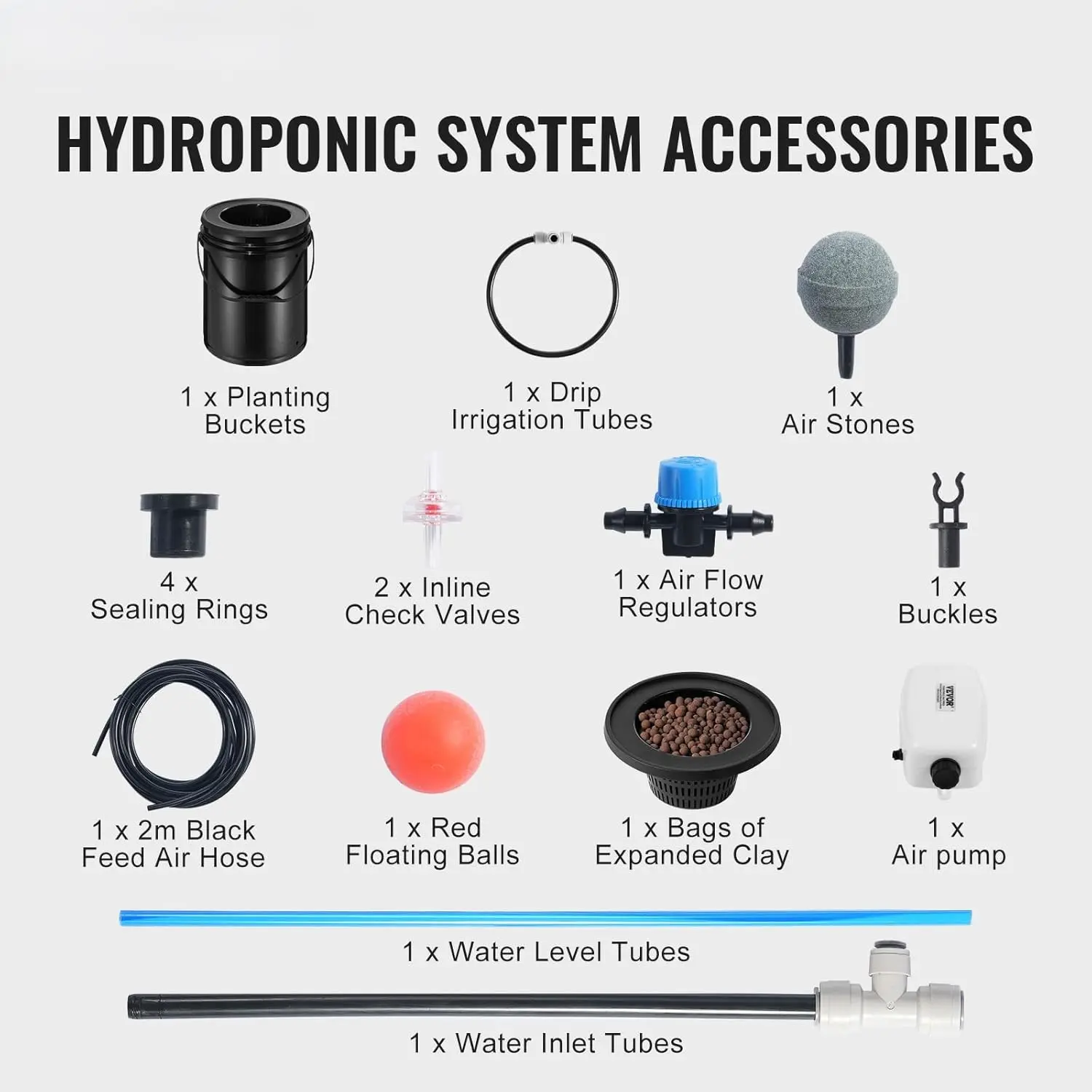 DWC Hydroponics Grow System, Hydroponic Growing System with Top Drip Kit, 5-Gallon Deep Water Culture with Air Pump