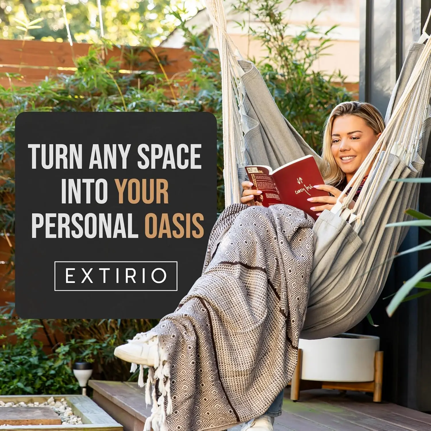 Indoor Hammock Chair Swing - Hanging Hammock Swing Chair - Indoor/Outdoor - Hanging Chairs for Bedroom, Patio