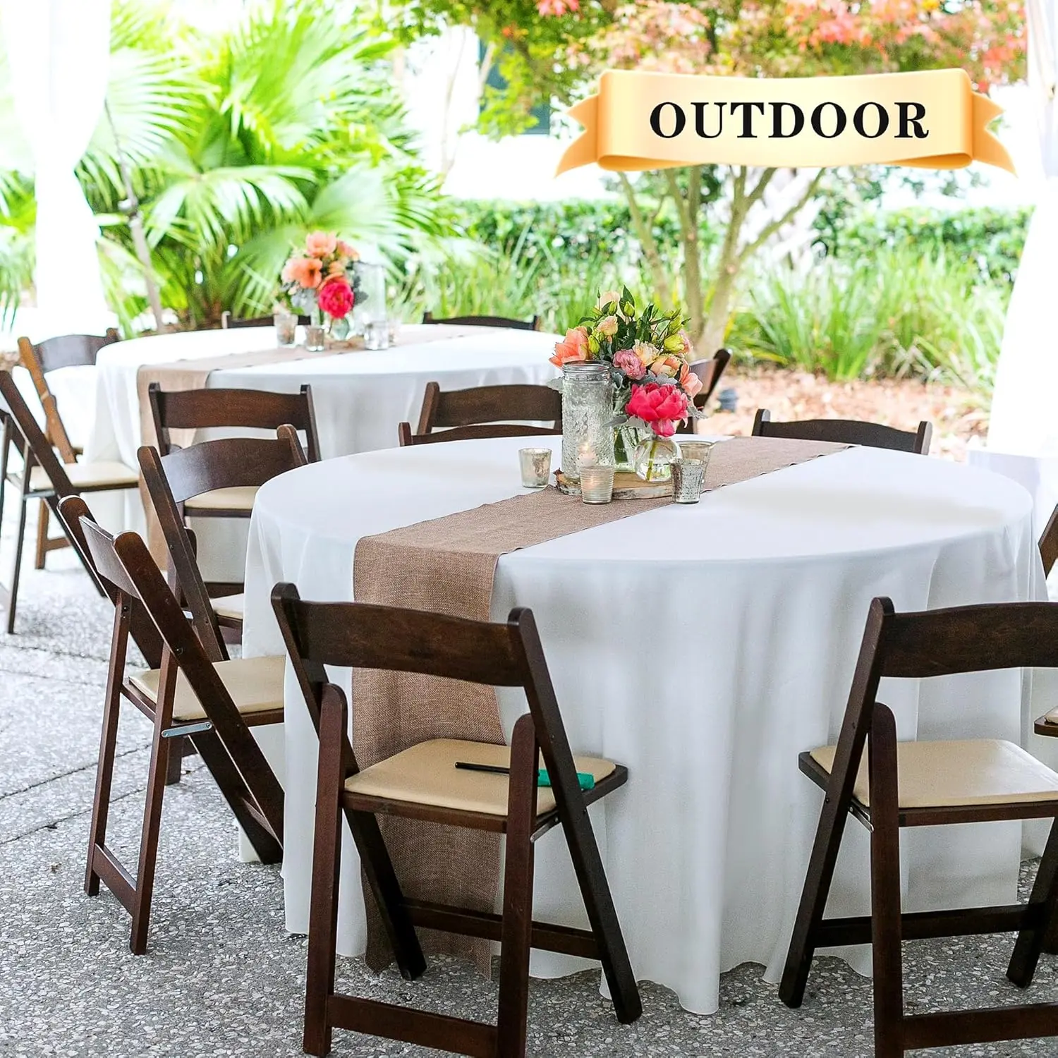 10 Pack Round Tablecloth White 90 Inch - Stain and Wrinkle Resistant Table Cloth, Washable Polyester Table Cover