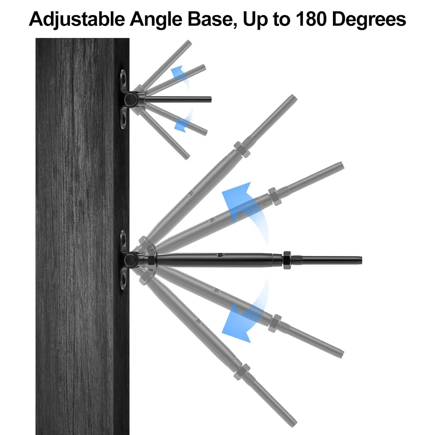 10 Pair 1/8" Black Cable Railing Kit Swage Toggle Turnbuckle Hardware, Adjustable Angle T316 Stainless Steel Cable Railing Kits