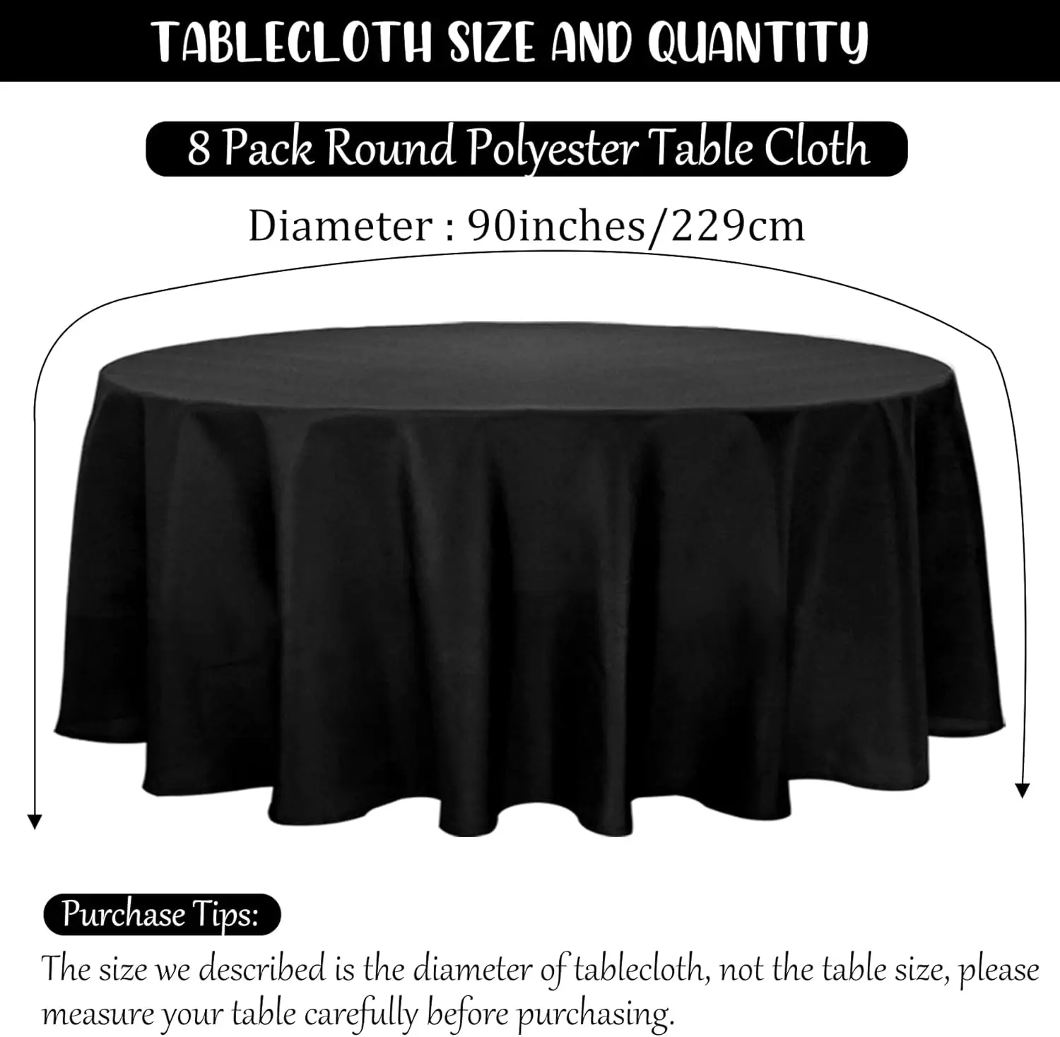 8 Pack Round Tablecloth 90 Inch Round Table Covers Bulk Washable Polyester Fabric Round Table Clothes for Wedding