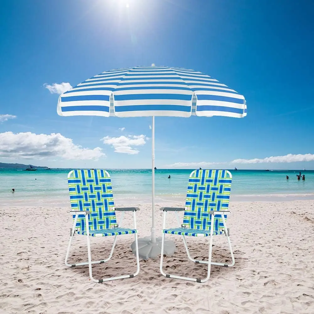 Patio Lawn Webbed Folding Chairs Set of 2, Outdoor Beach Portable Lawn Chair Camping Chair Beach Chair for Yard