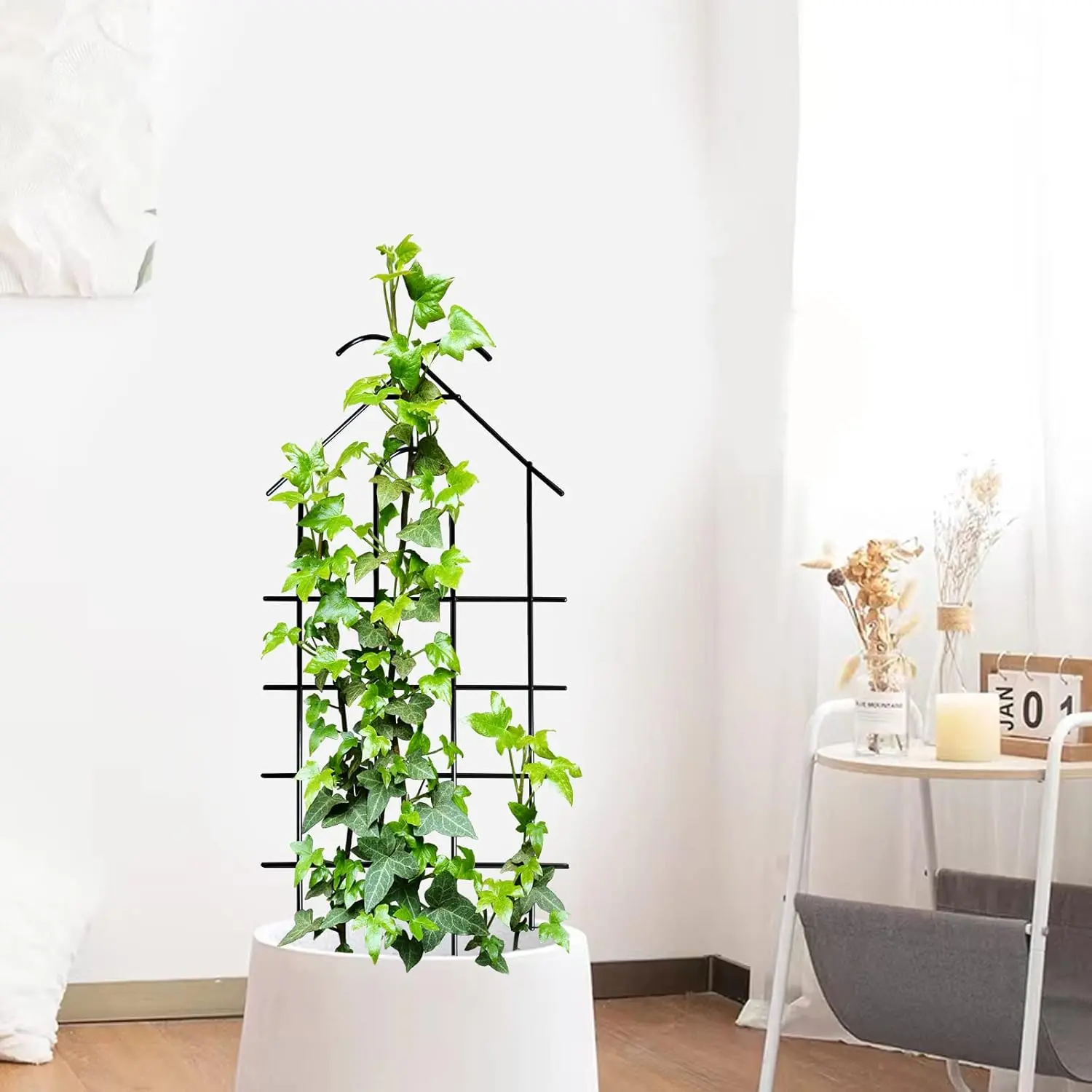 40'' Metal Garden Trellis Indoor/Outdoor Sturdy Plant Trellis for Potted Plants,House Plants, Climbing Vines, Pack of 4, Black