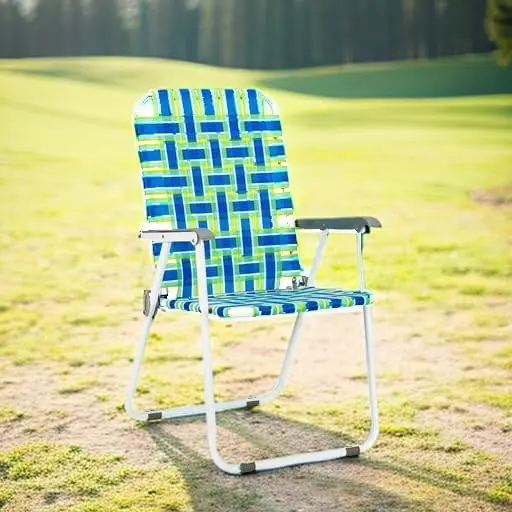 Patio Lawn Webbed Folding Chairs Set of 2, Outdoor Beach Portable Lawn Chair Camping Chair Beach Chair for Yard
