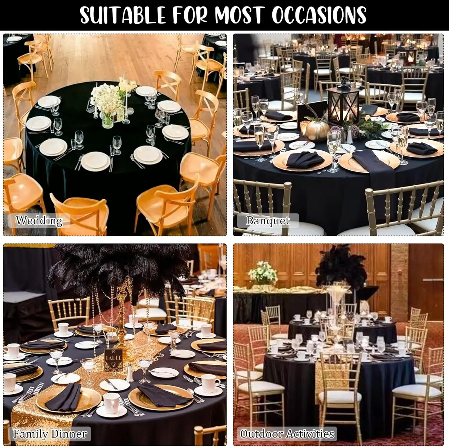 8 Pack Round Tablecloth 90 Inch Round Table Covers Bulk Washable Polyester Fabric Round Table Clothes for Wedding