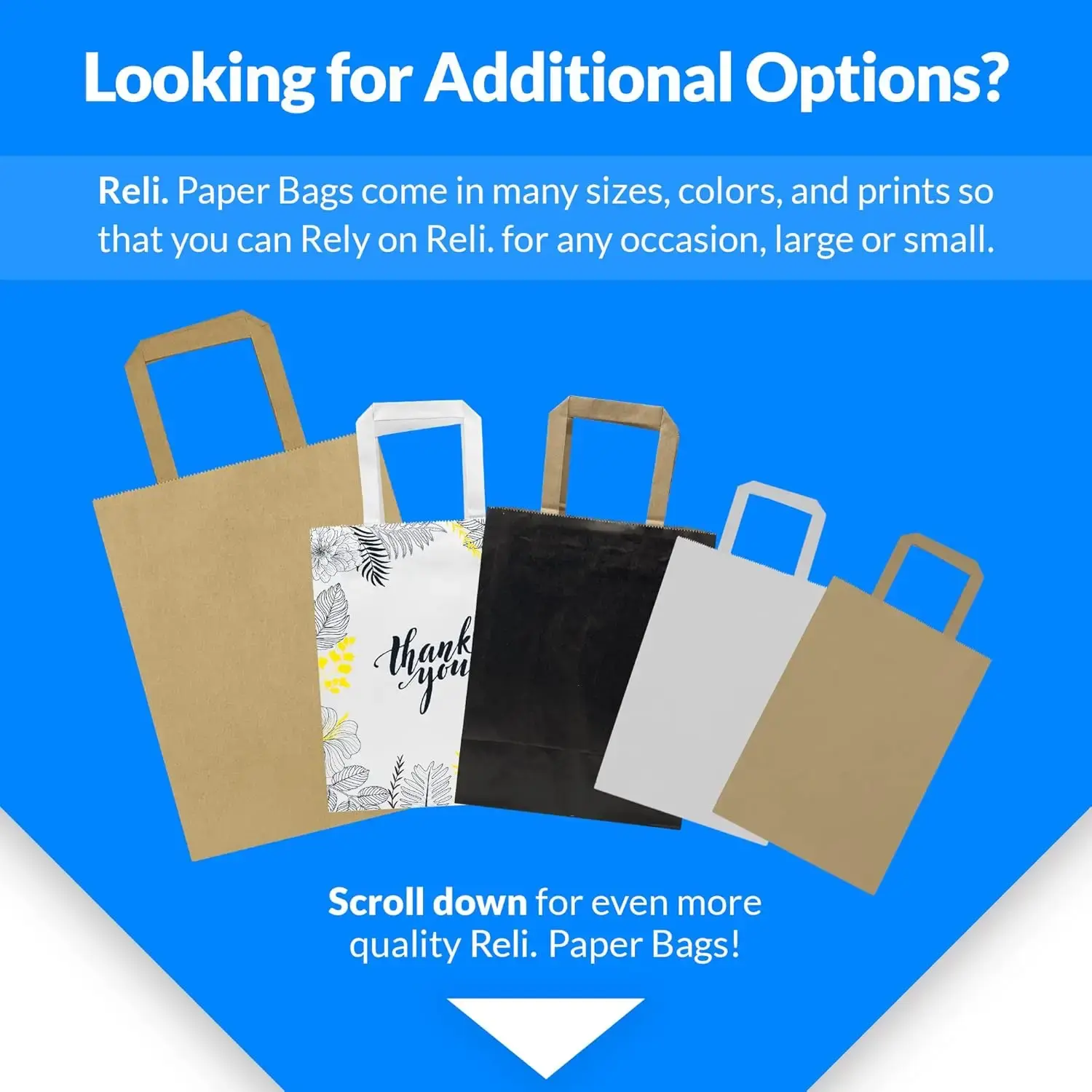 Brown Paper Bags w/Handles，100 Pcs Bulk，10"x6.75"x12"，Paper Thank You Bags, Kraft，Printed，Shopping
