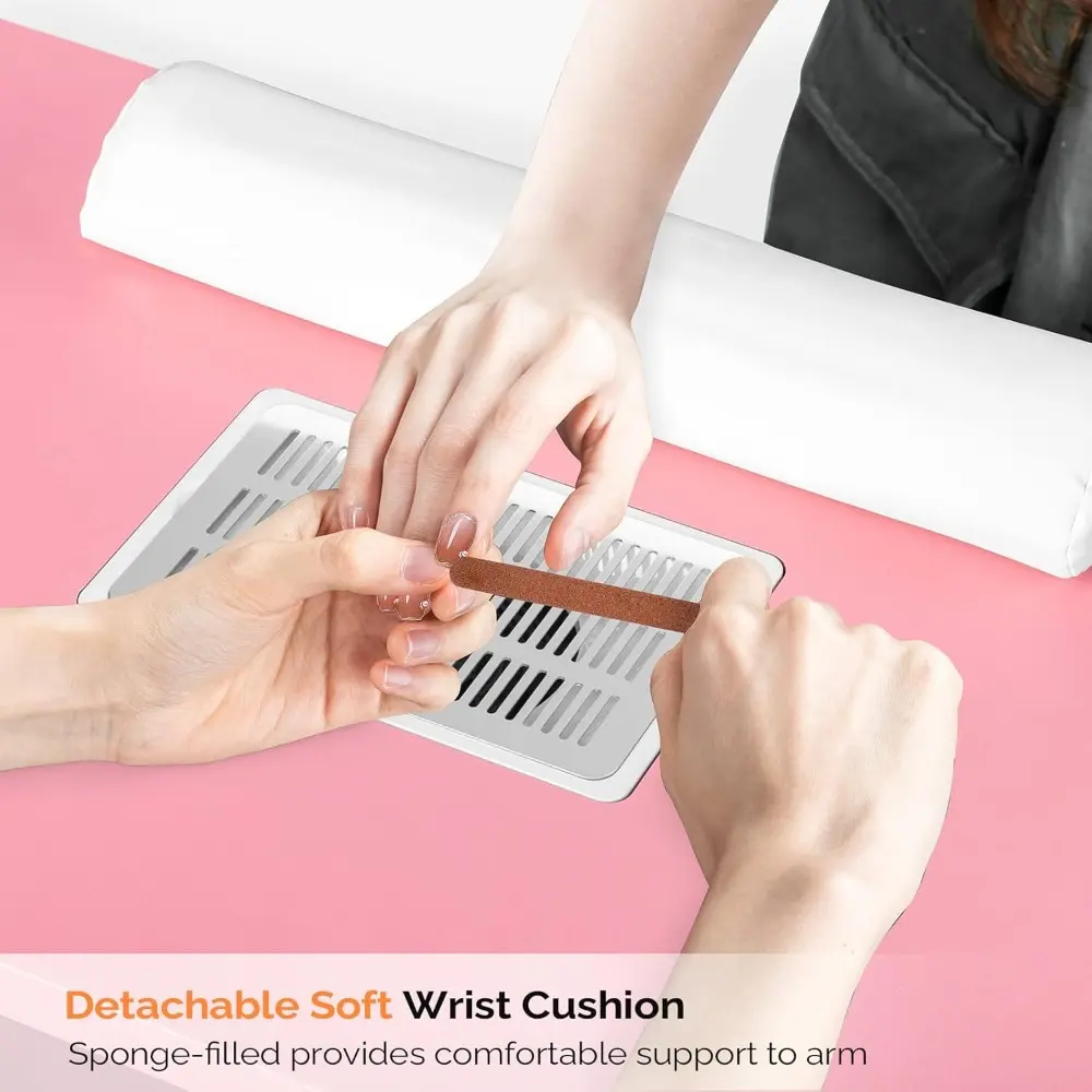 Nail Table Station w/Electric Dust Collector, Nail Makeup Beauty Salon Storage Acetone