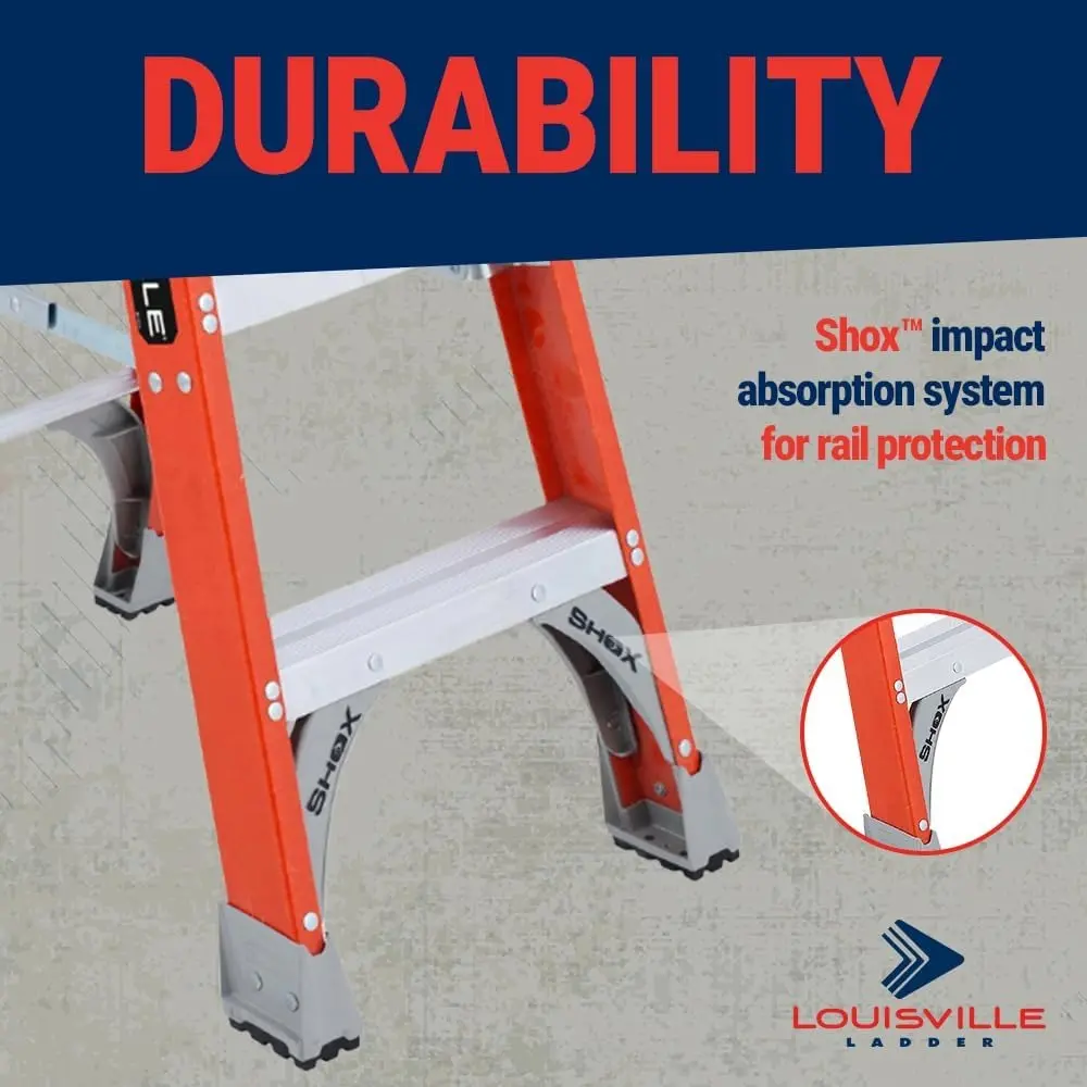 6-Foot Fiberglass Step Ladder, 300-Pound Load Capacity, Type IA, FS1506