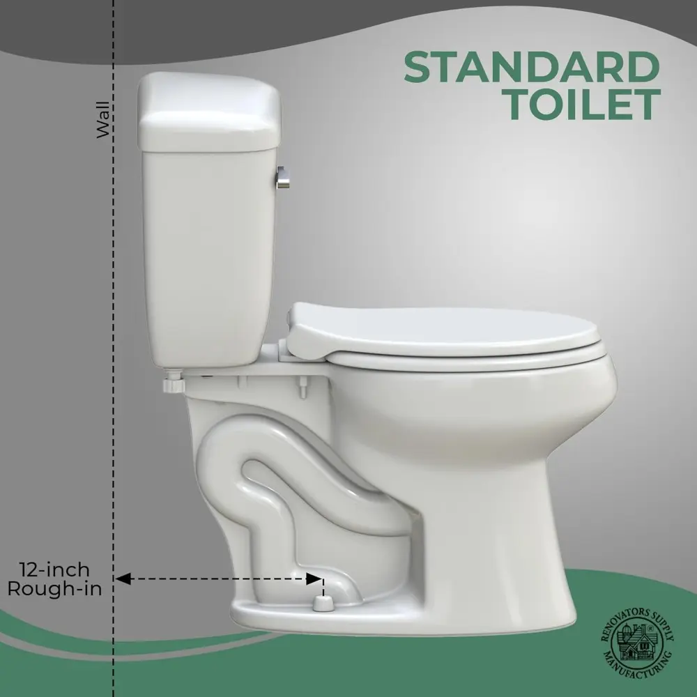 Renovators Supply Sheffield Corner 2-Piece Elongated Toilet 33.75"D X 19"W X 32.25"H WaterSense Dual Flush White Elongated Toile