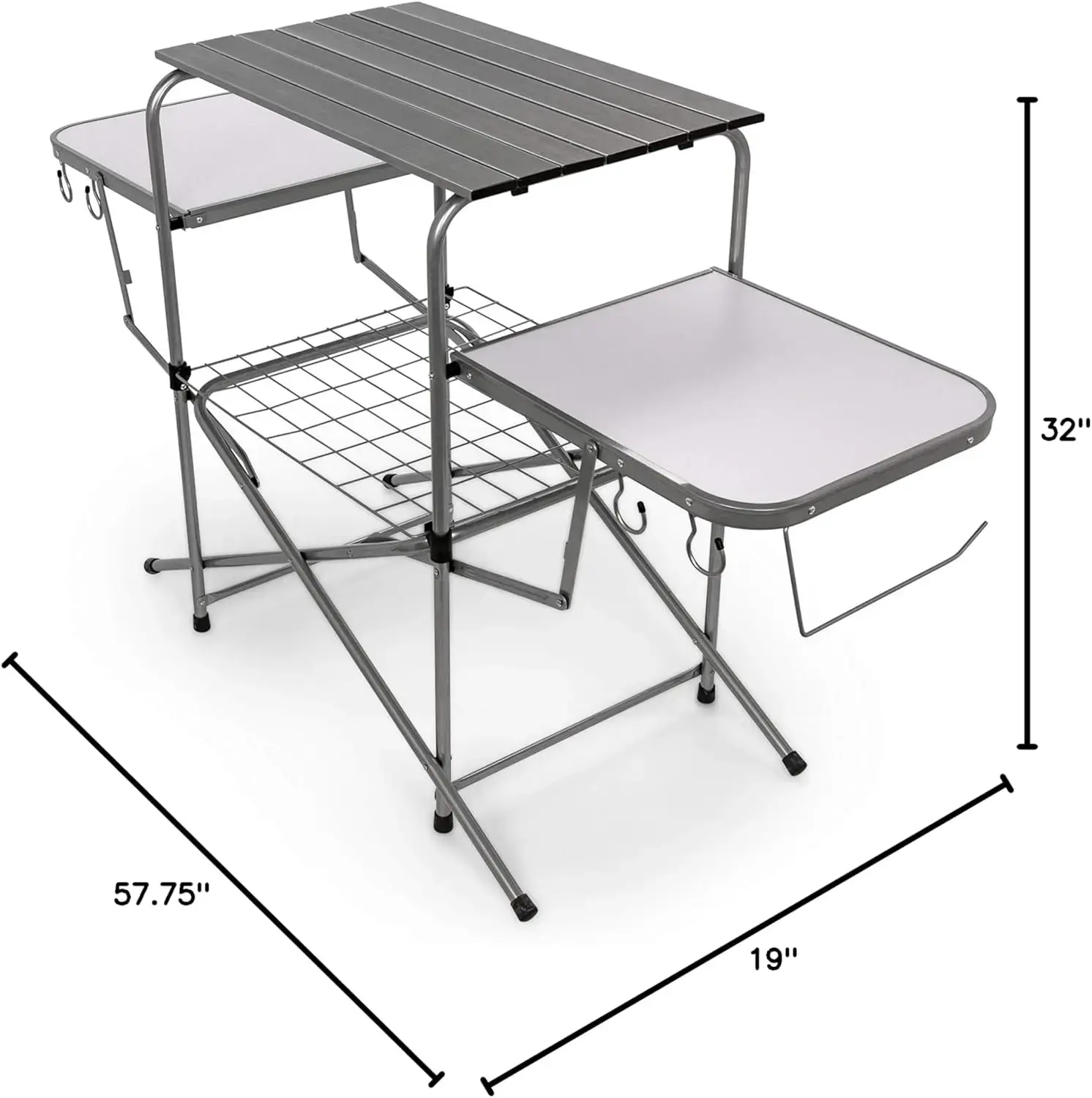 Olympian Deluxe Portable Grill Table | Provides Plenty of Room for Grilling Gear | Ideal for Picnics, Camping, Boating,
